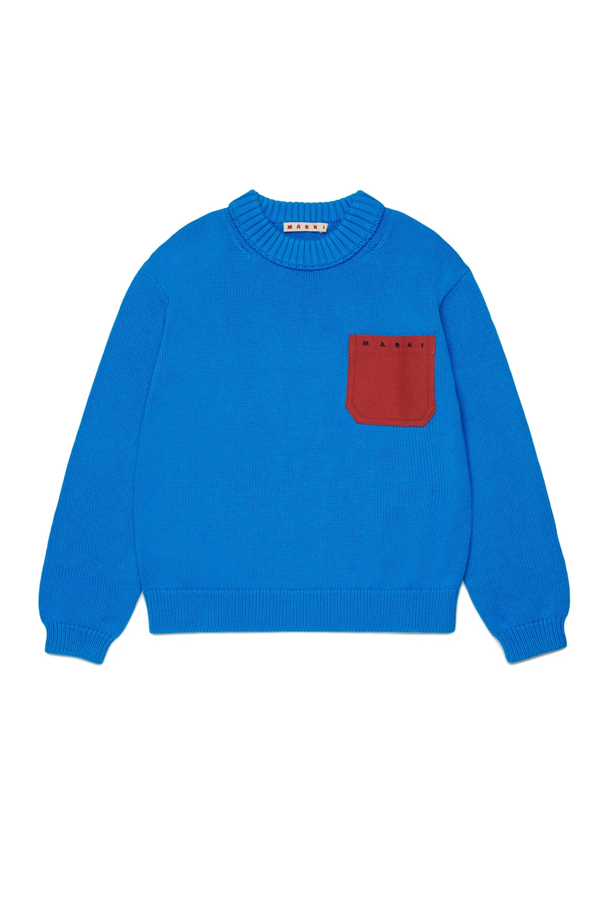 Pull col rond avec poche poitrine et logo