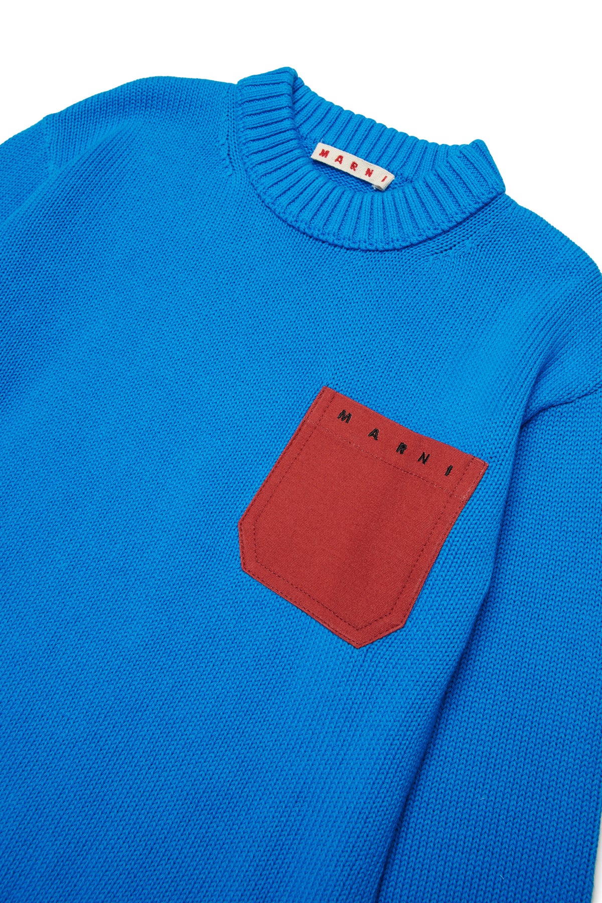 Pull col rond avec poche poitrine et logo
