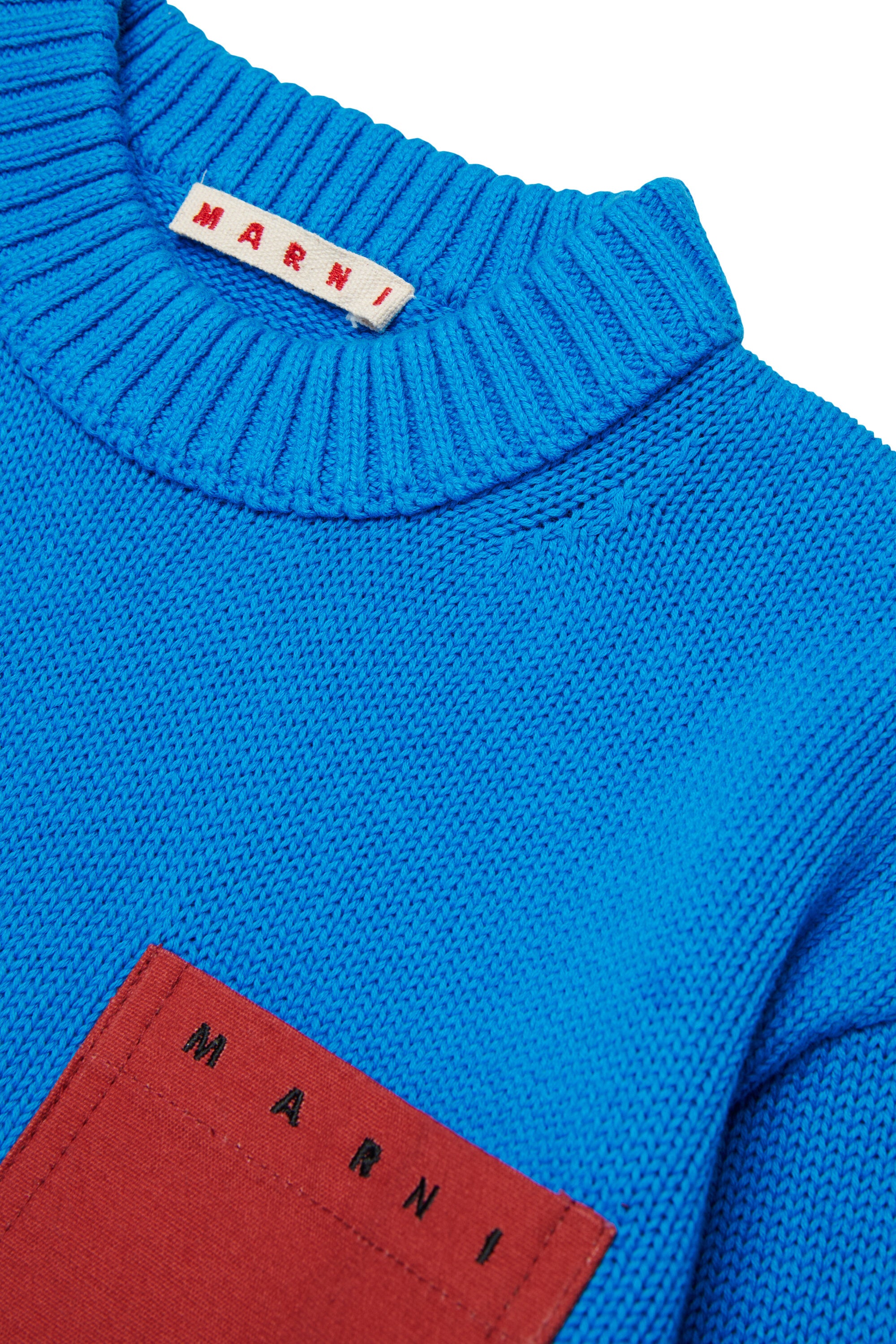 Pullover girocollo con taschino e logo