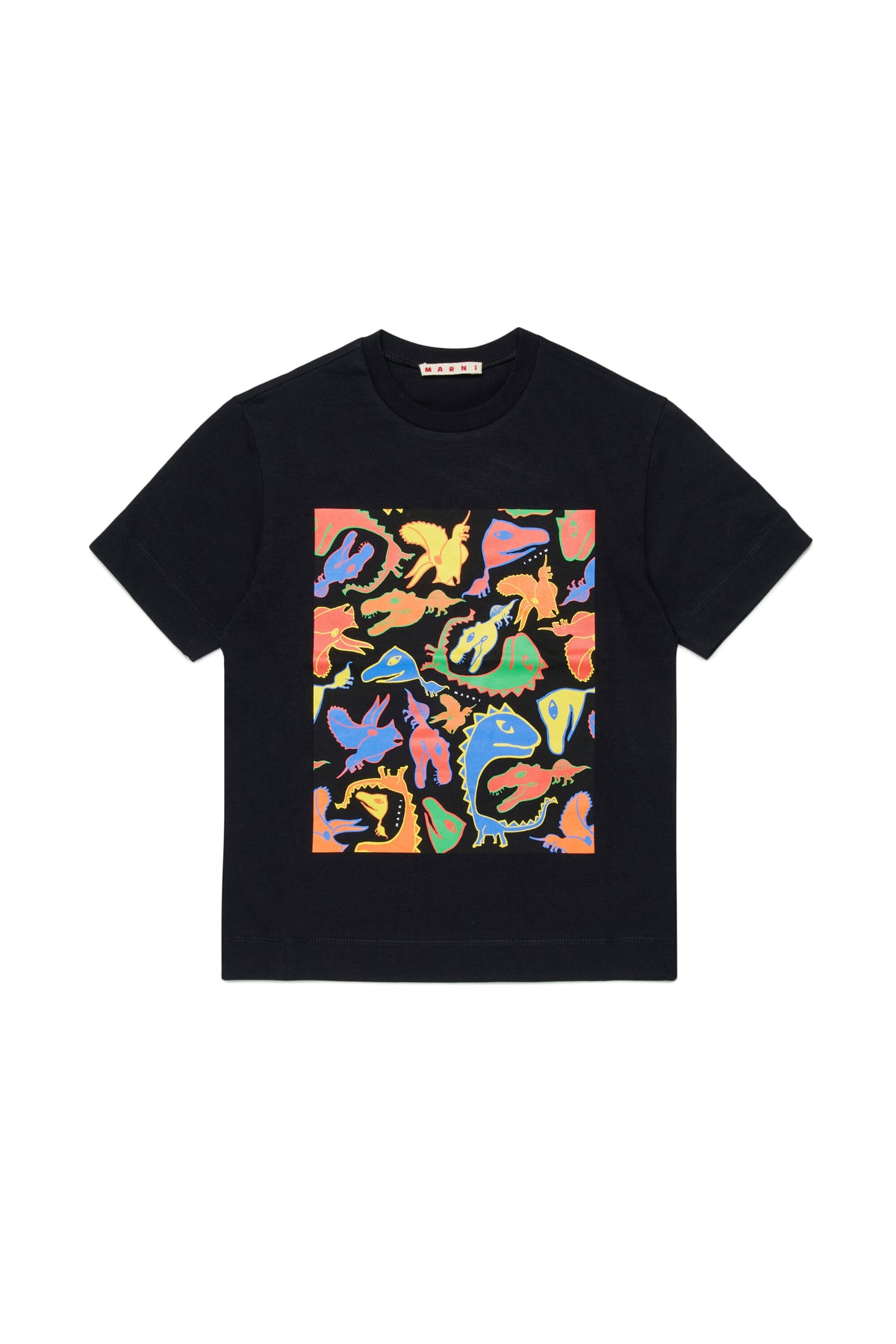 T-Shirt mit mehrfarbigem Dinosaurier-Print