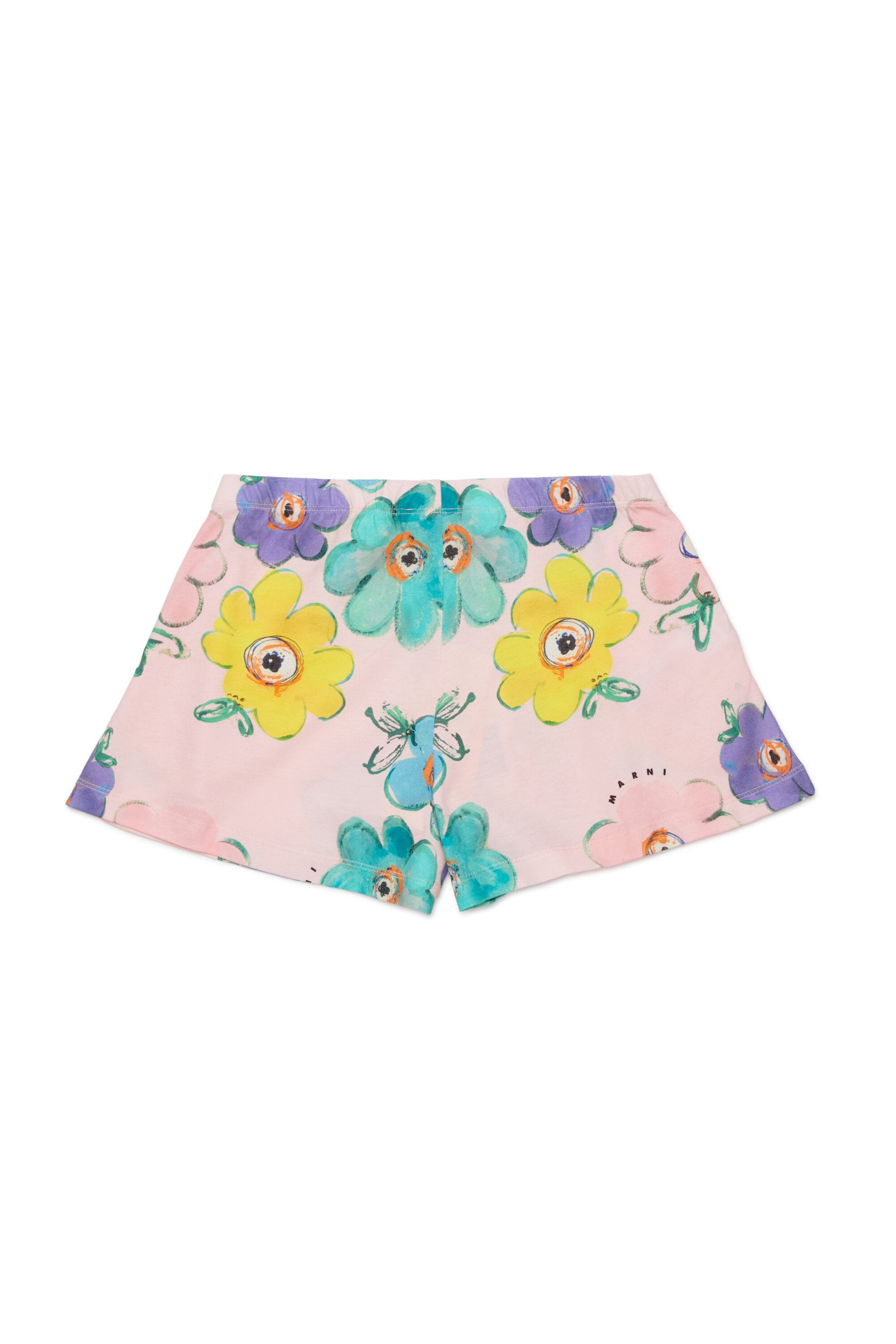 Shorts in felpa con fantasia floreale