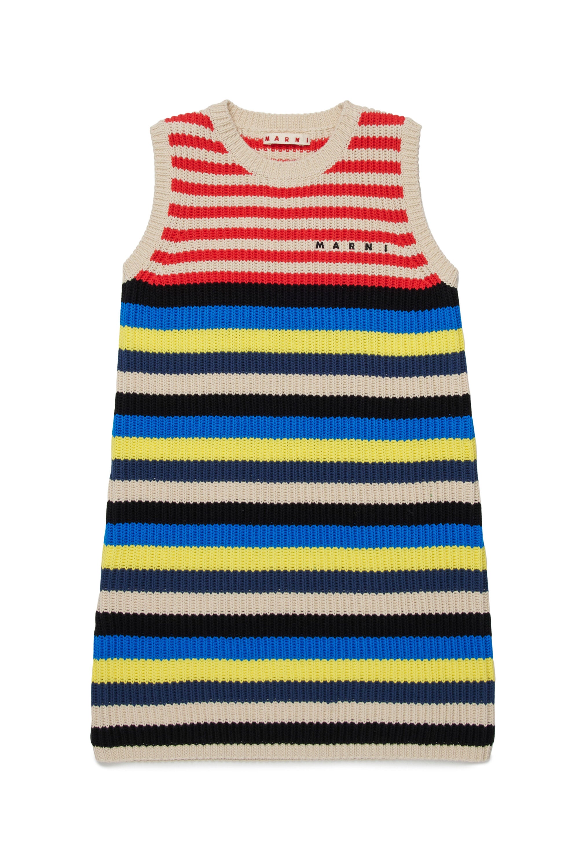 Gestreiftes Kleid mit Logo