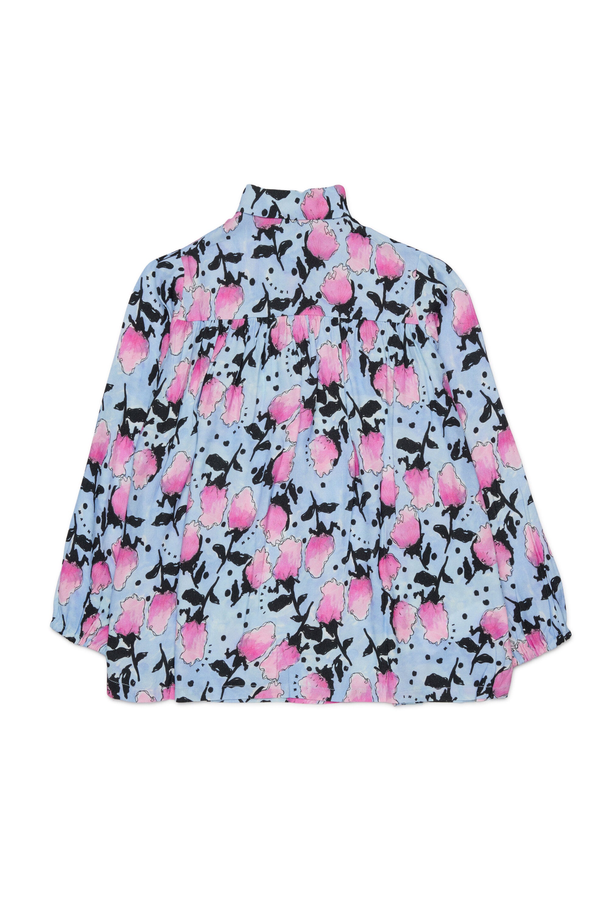 Long-sleeved floral print shirt