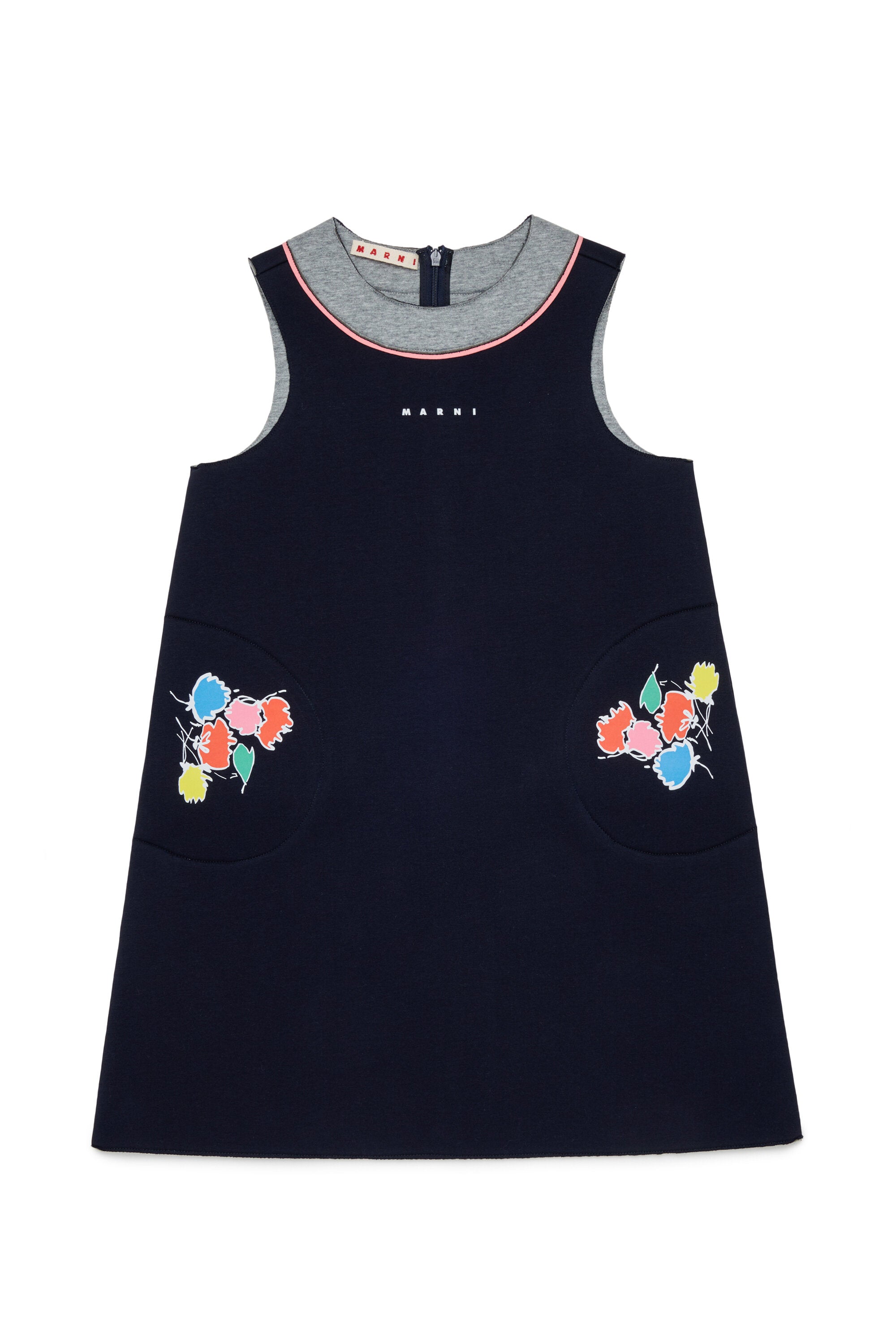 Sleeveless dress with logo