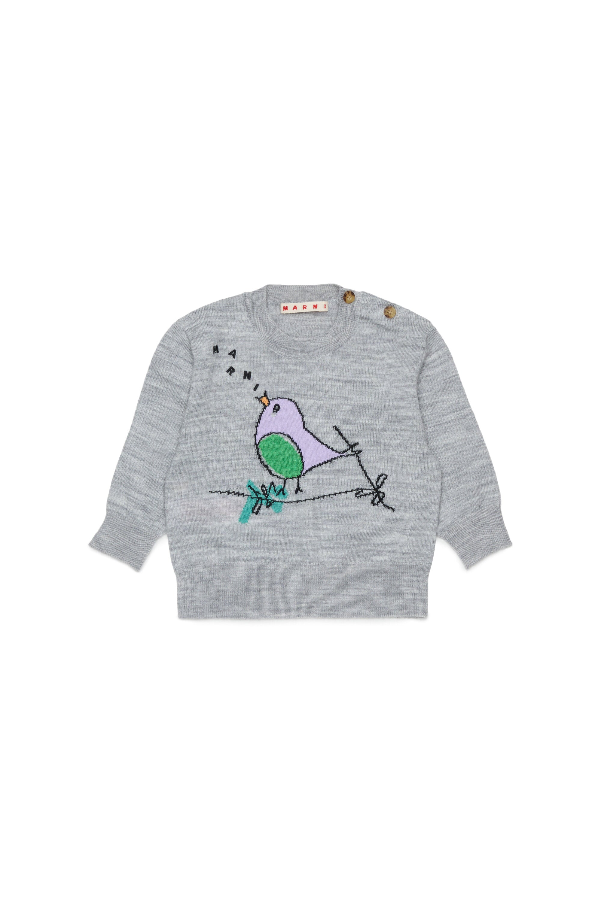 Rundhalspullover mit Stickmuster