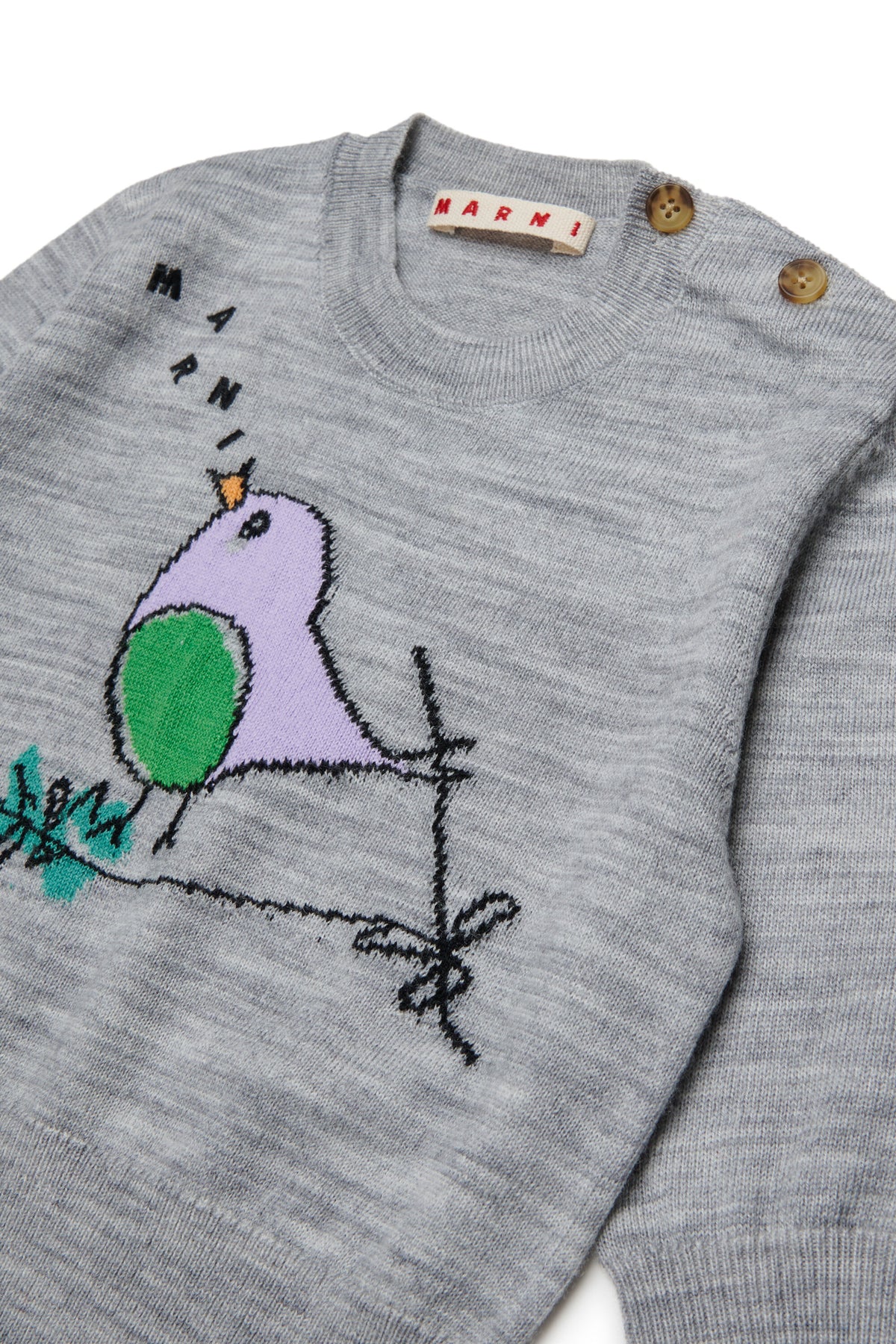 Rundhalspullover mit Stickmuster