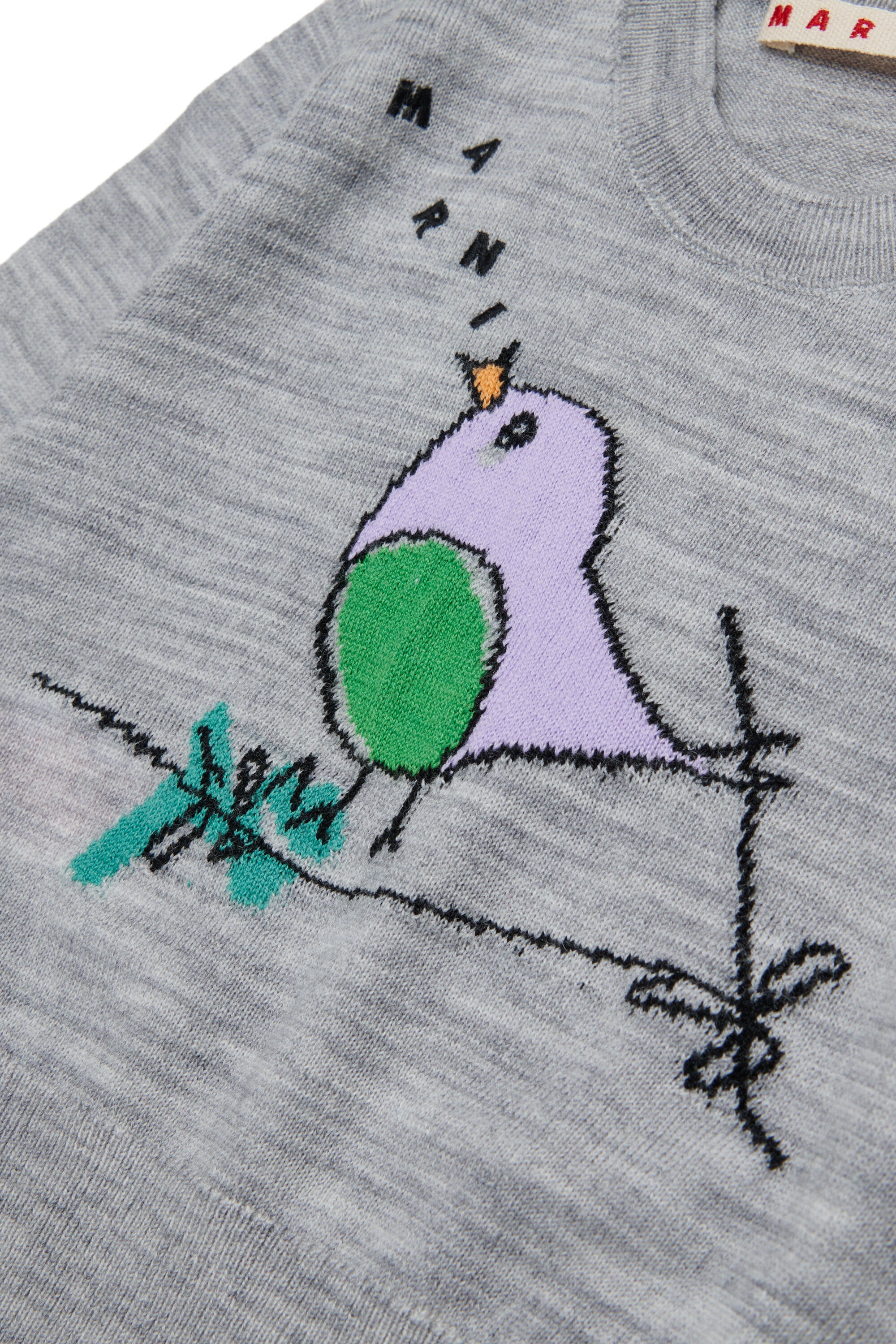 Rundhalspullover mit Stickmuster