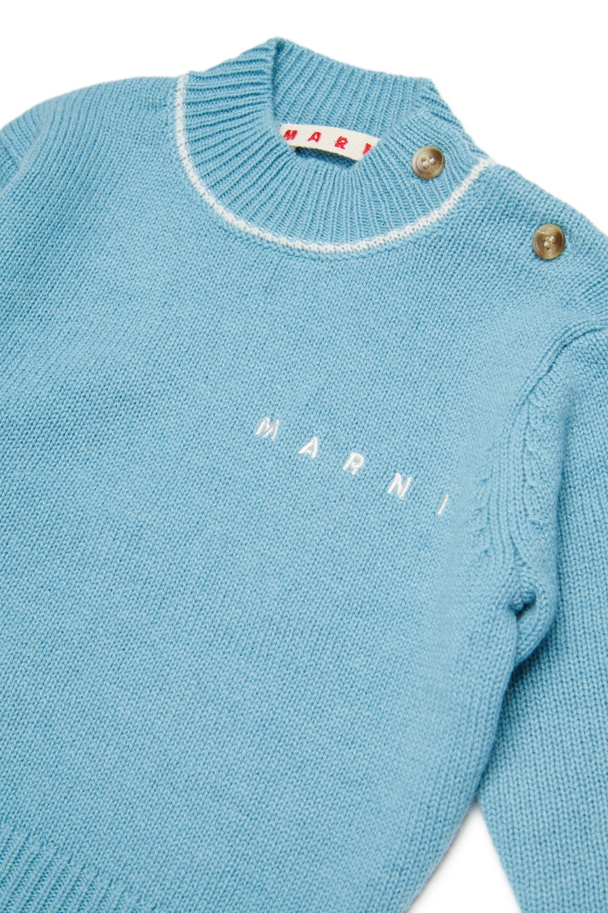 Crew-neck pullover in wool and cashmere