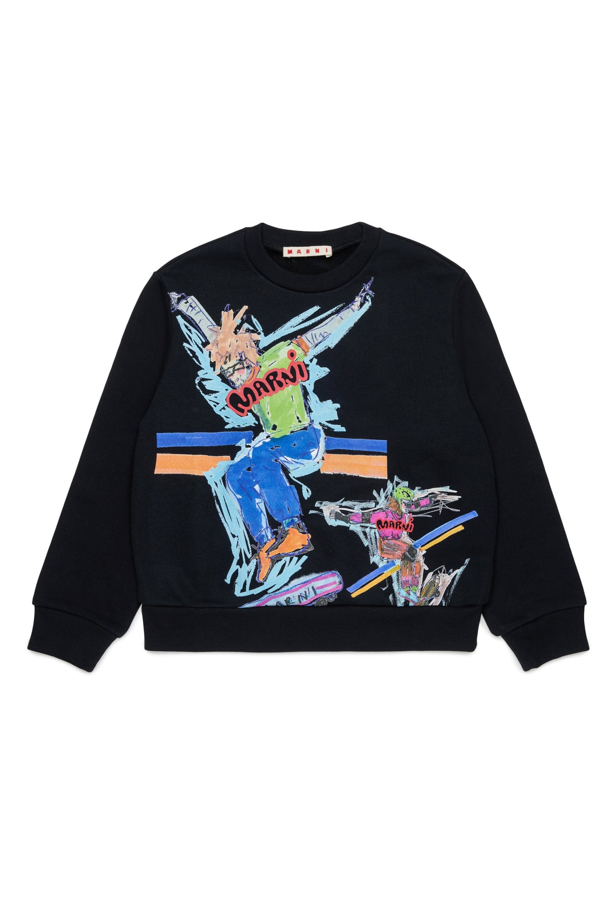 Felpa girocollo con stampa skater