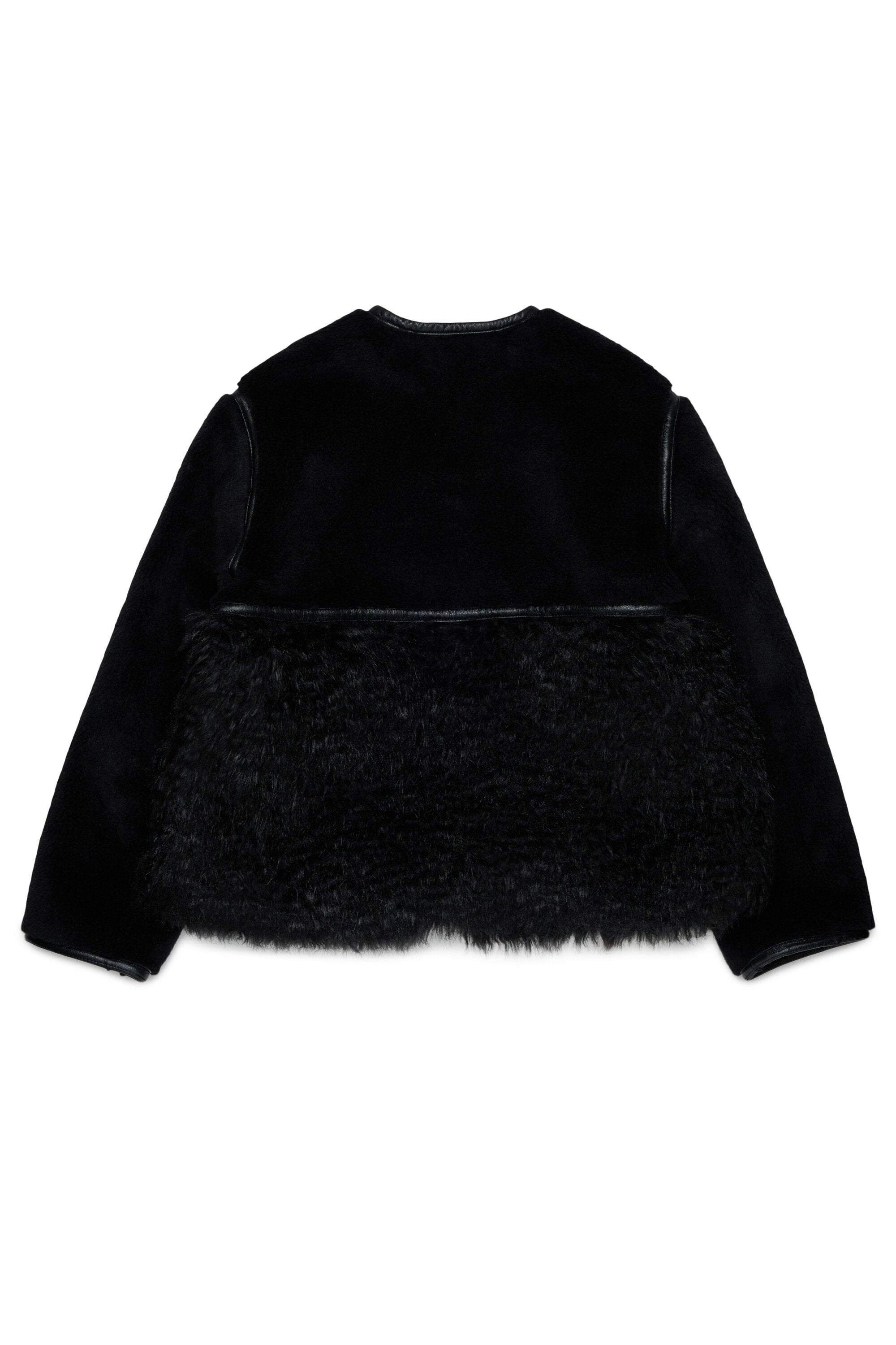 Chaqueta shearling con logo estampado