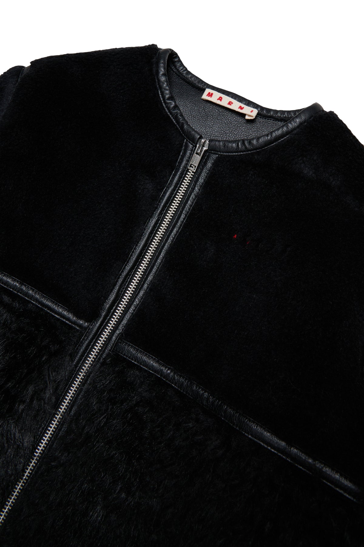 Giacca shearling con logo stampato