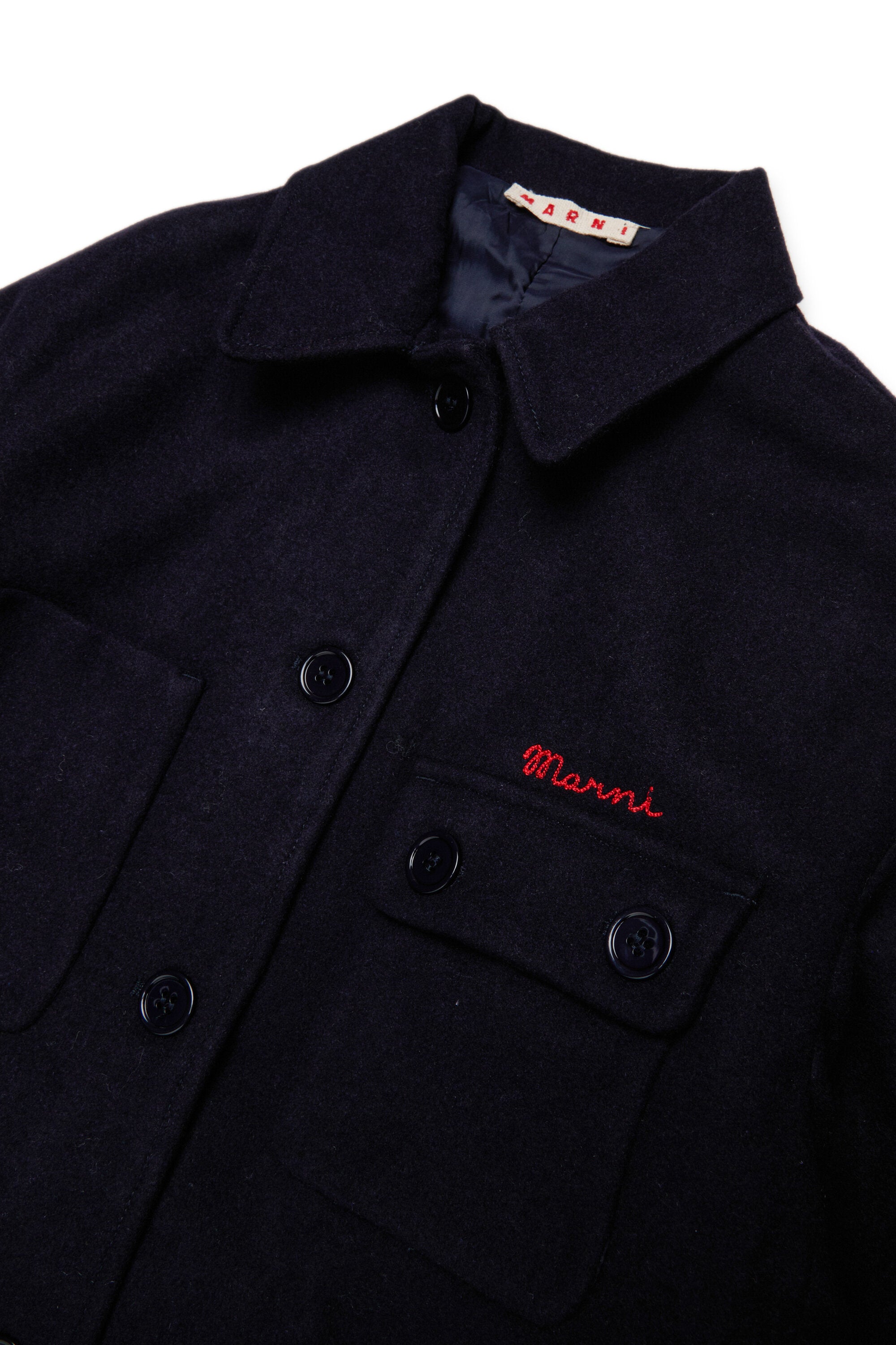 Coat with logo