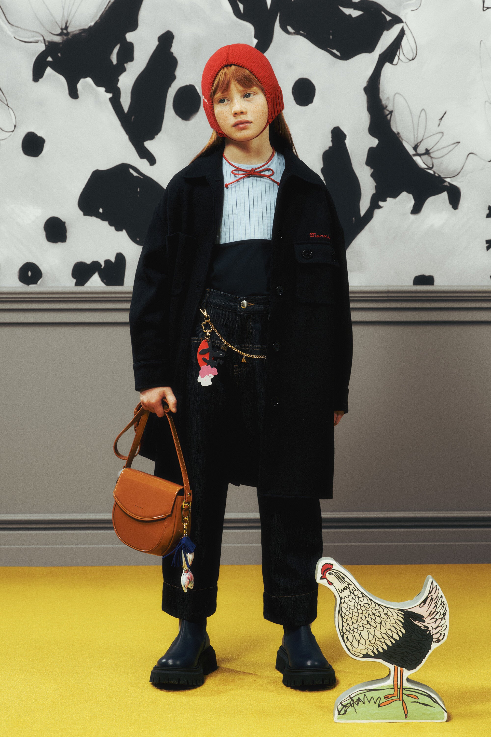 Coat with logo
