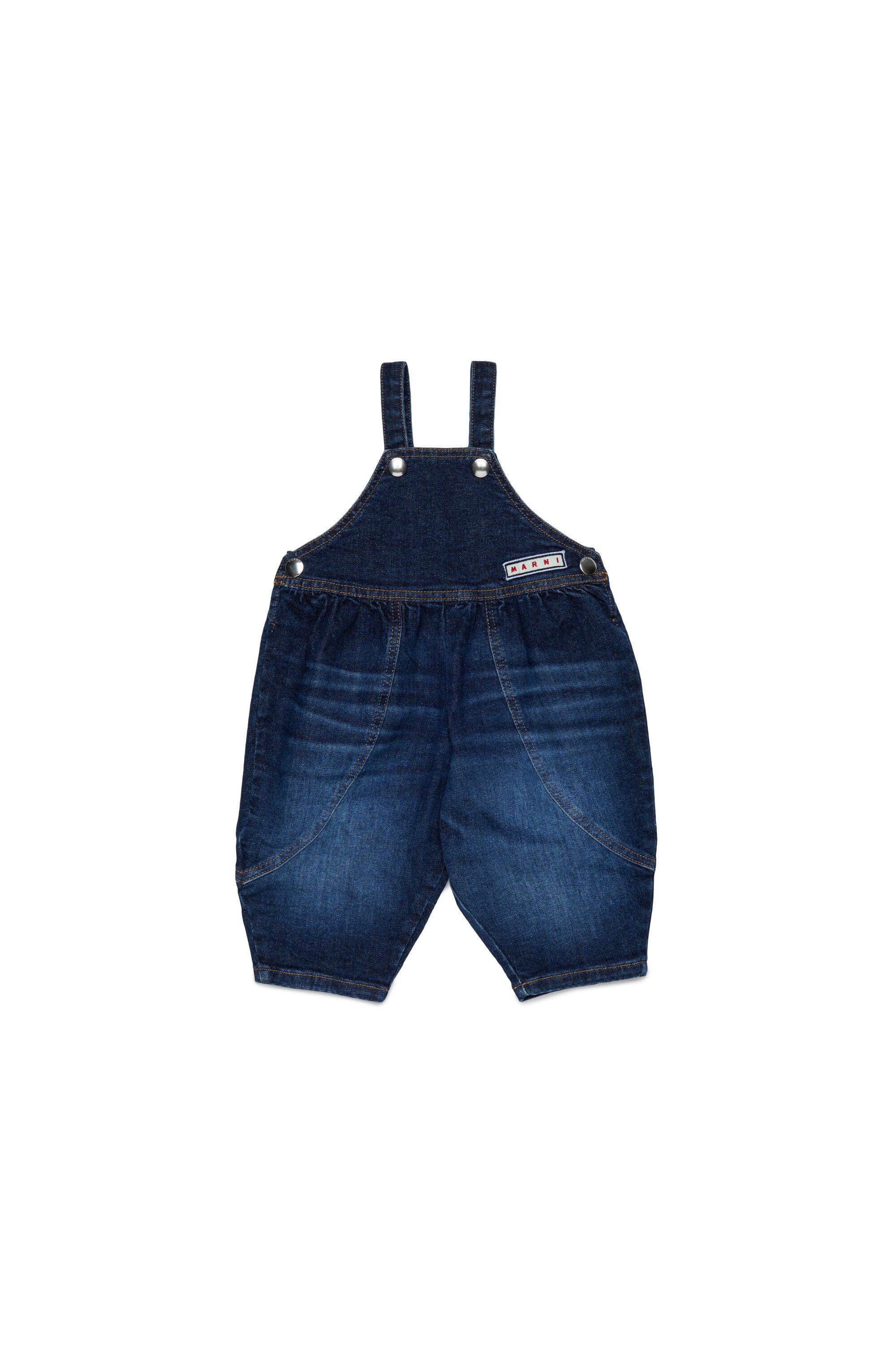 Denim overalls with logo