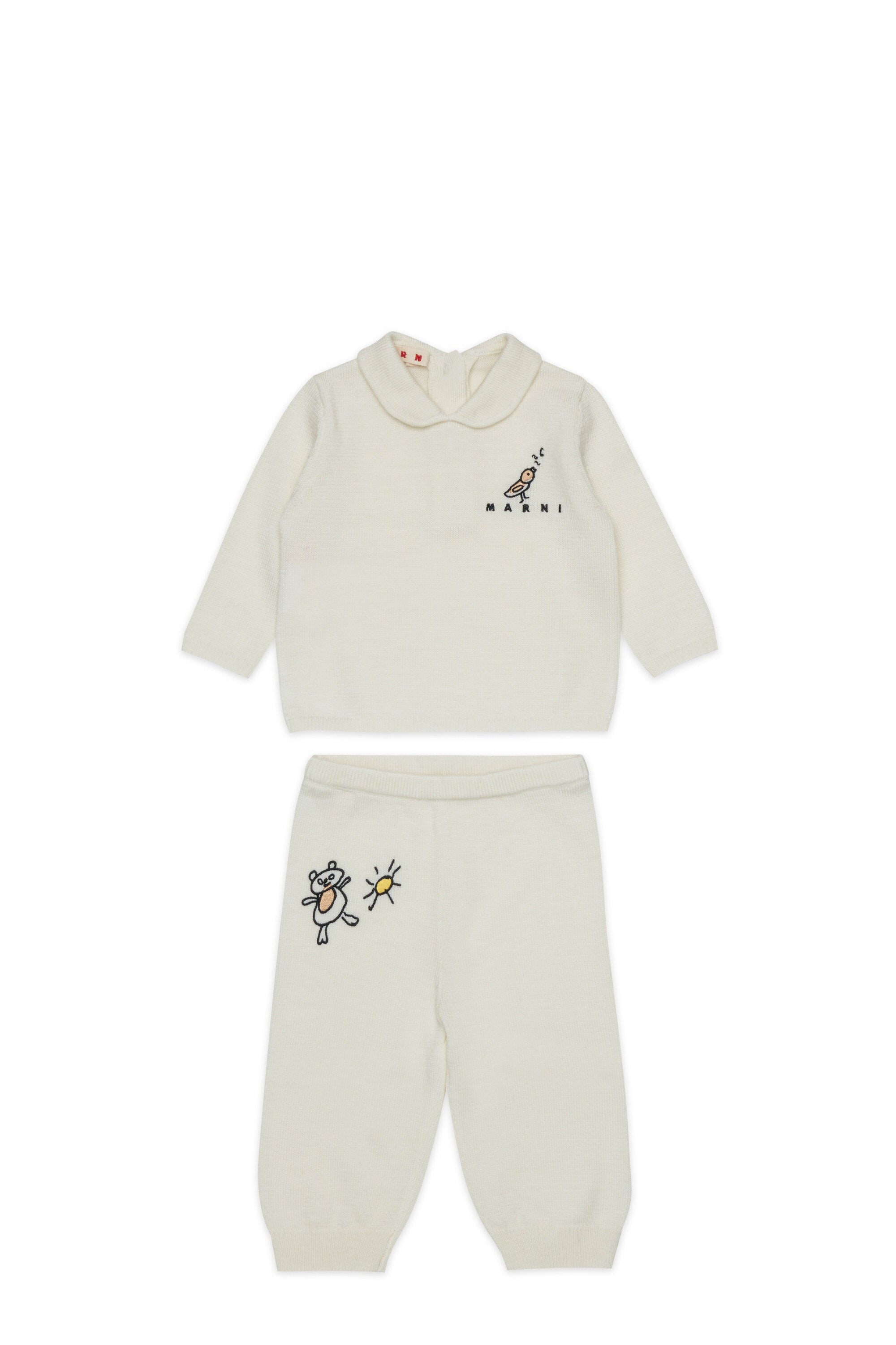Tuta neonato con ricamo frontale