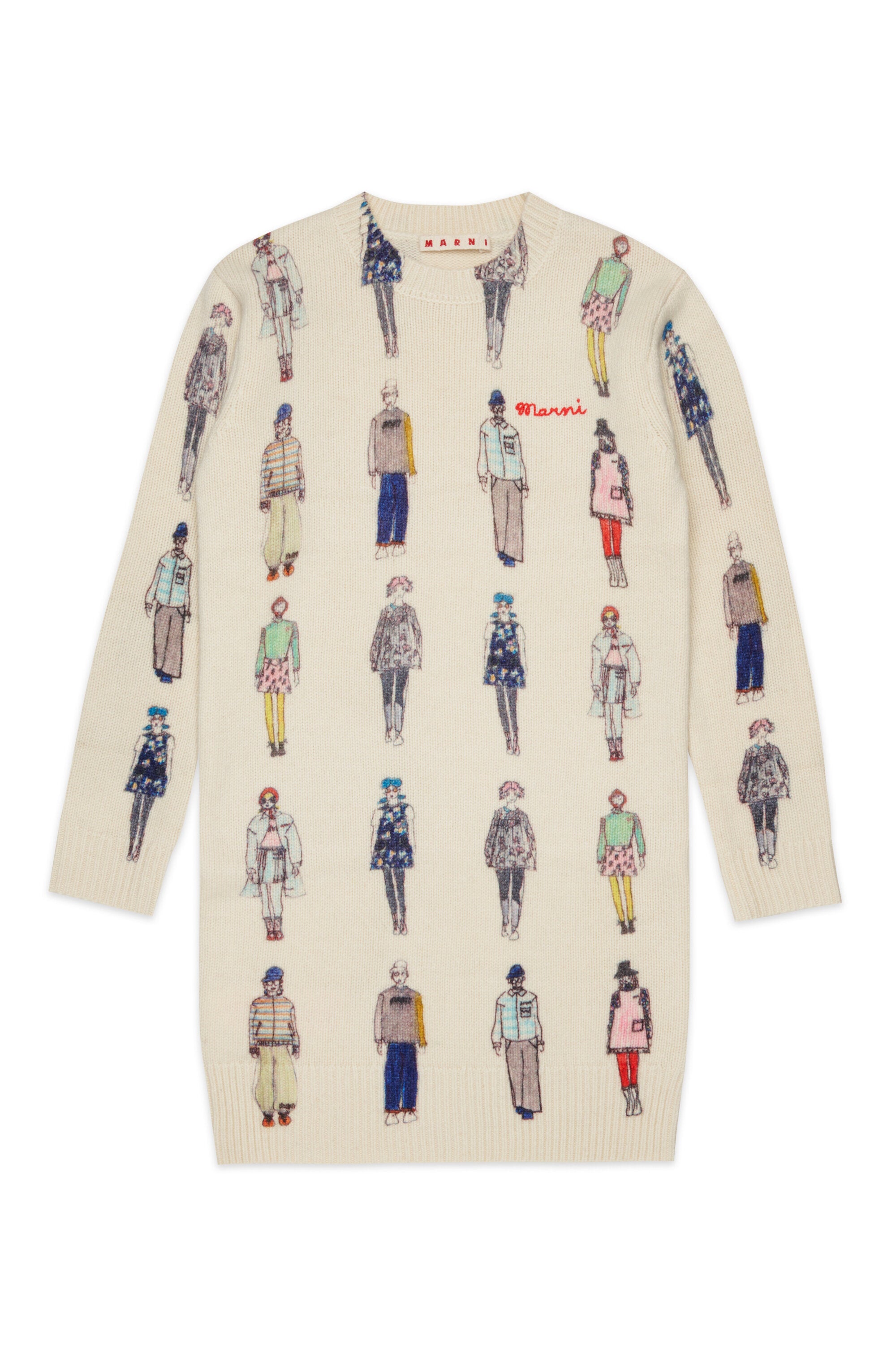 Gemustertes Kleid mit Logo