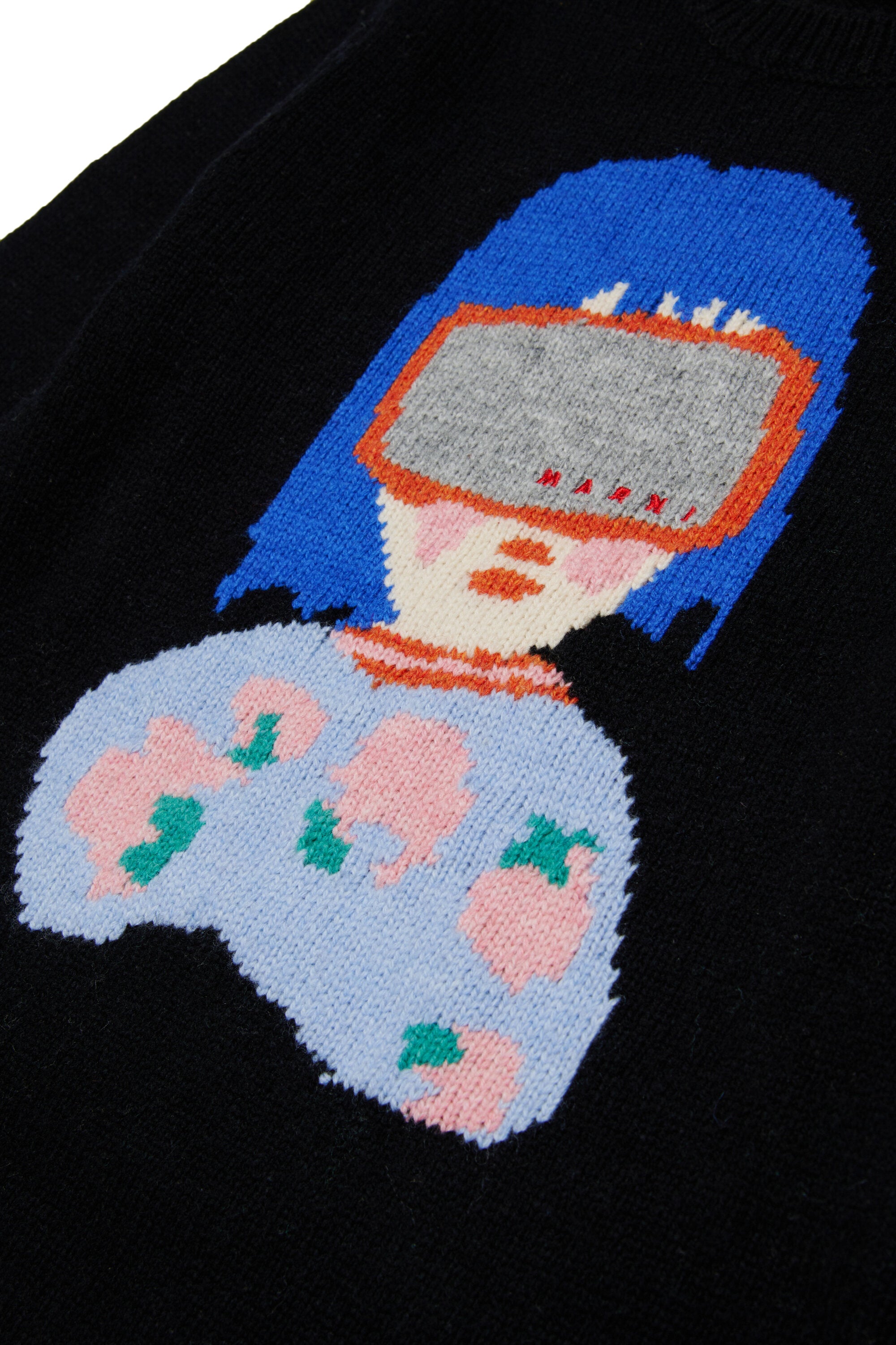 Crew-neck dress with front print