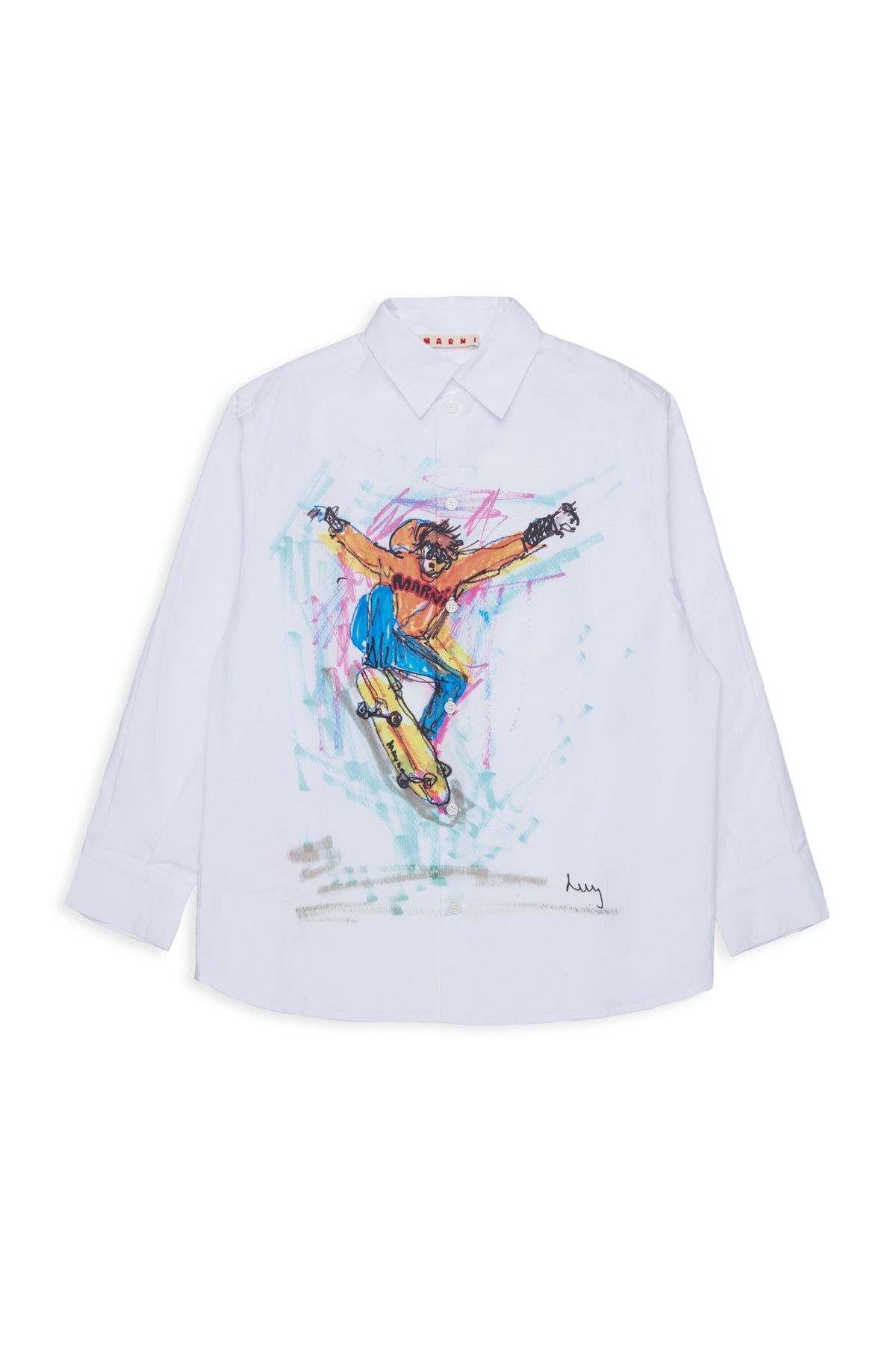 Long-sleeved shirt with skater graphic