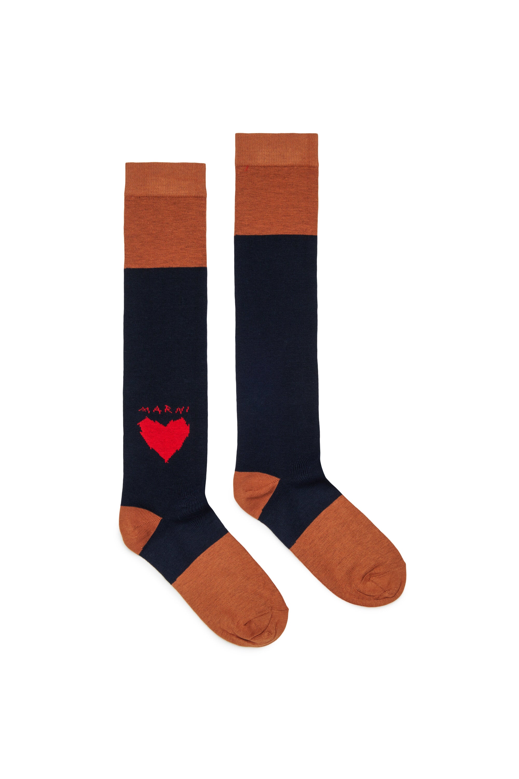 Socken mit Herzstickerei