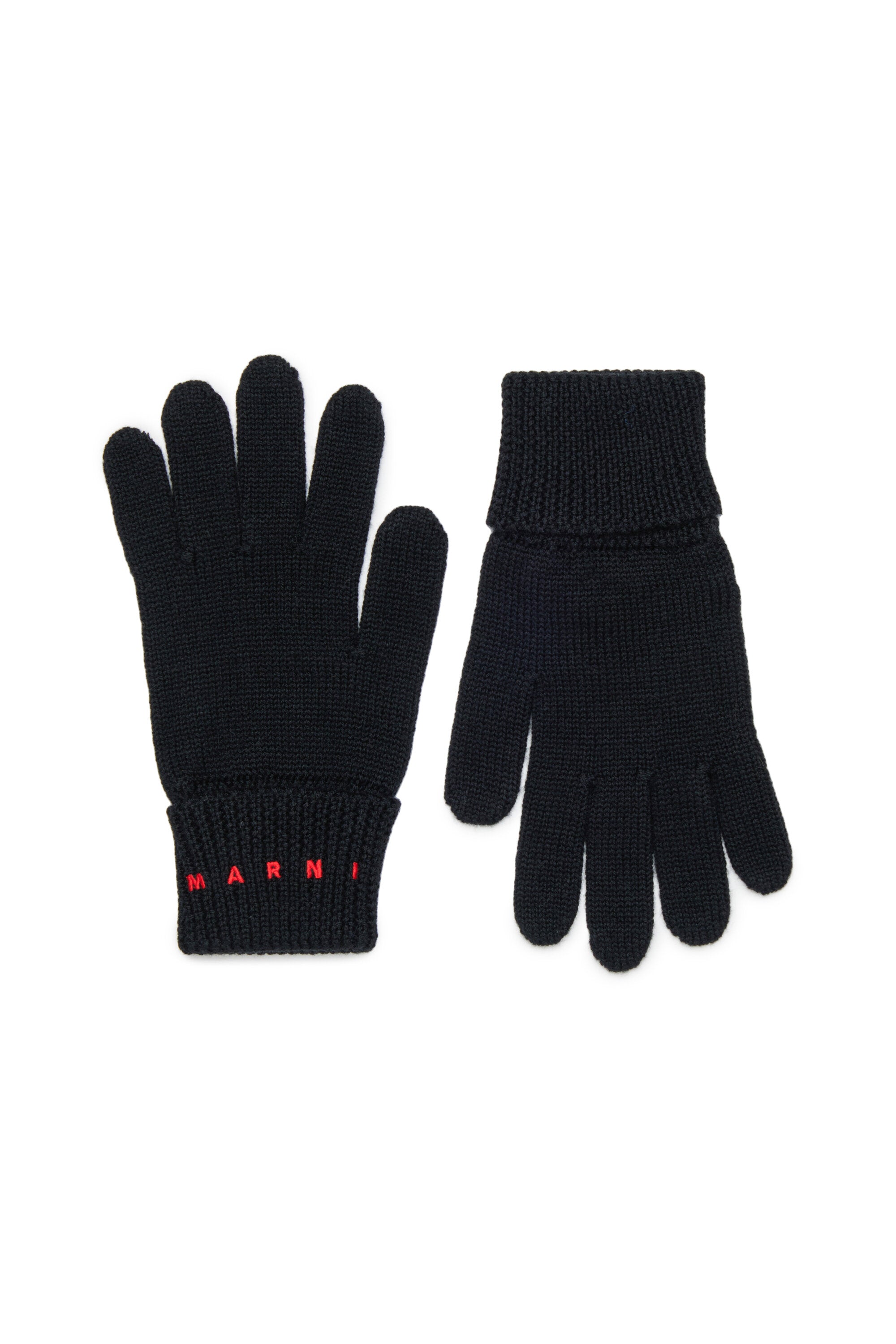 Gestrickte Handschuhe mit Logo