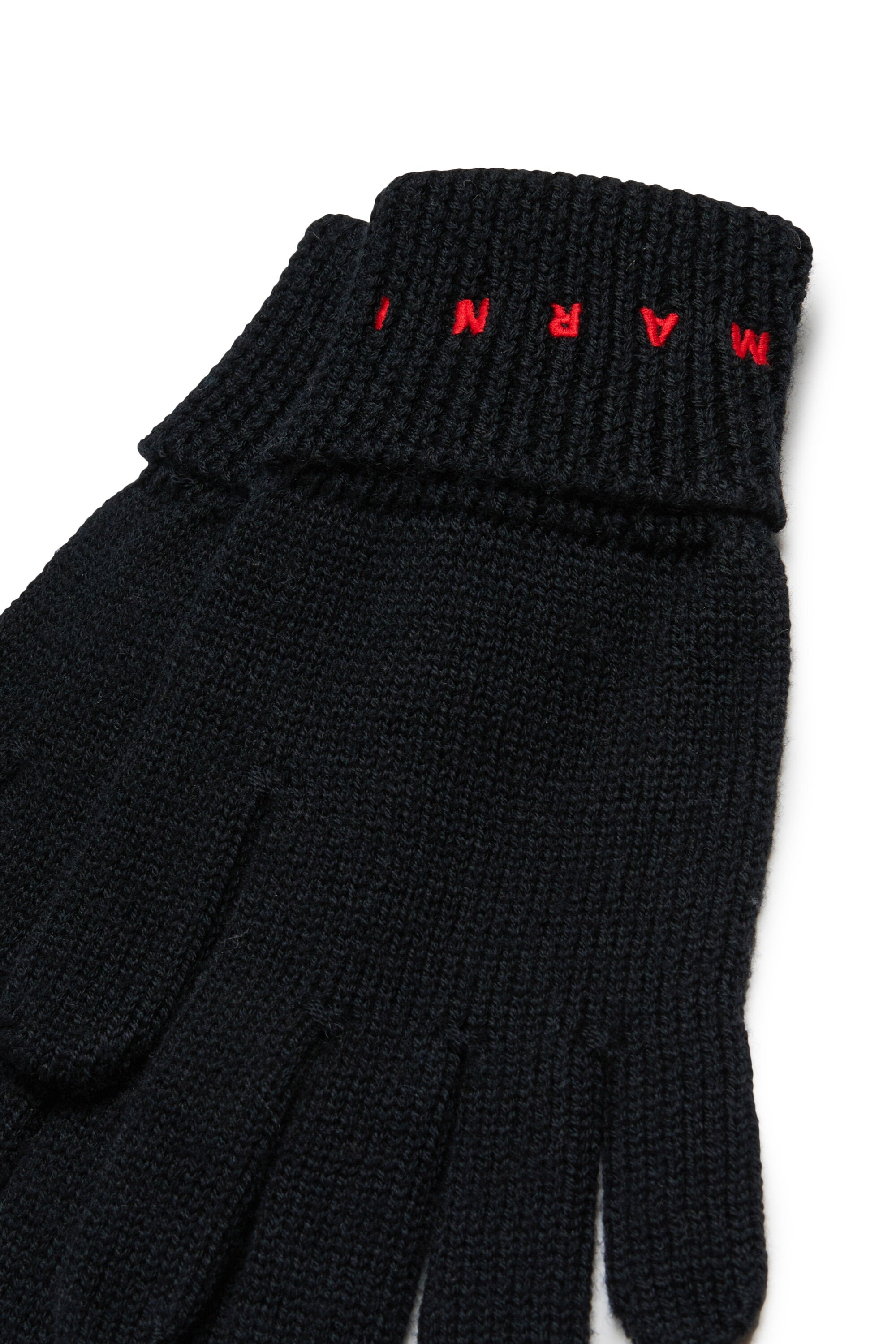 Gestrickte Handschuhe mit Logo