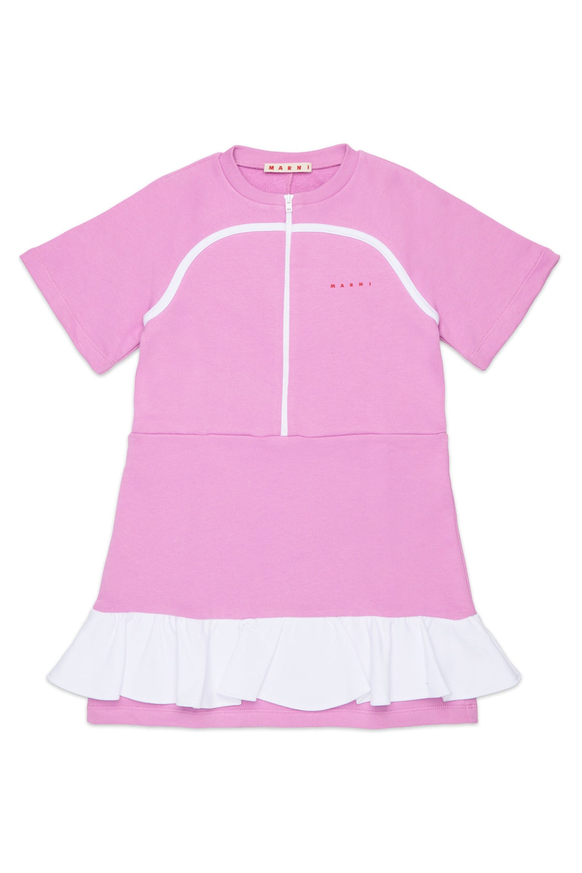 Sweatkleid mit Reißverschluss und Volant