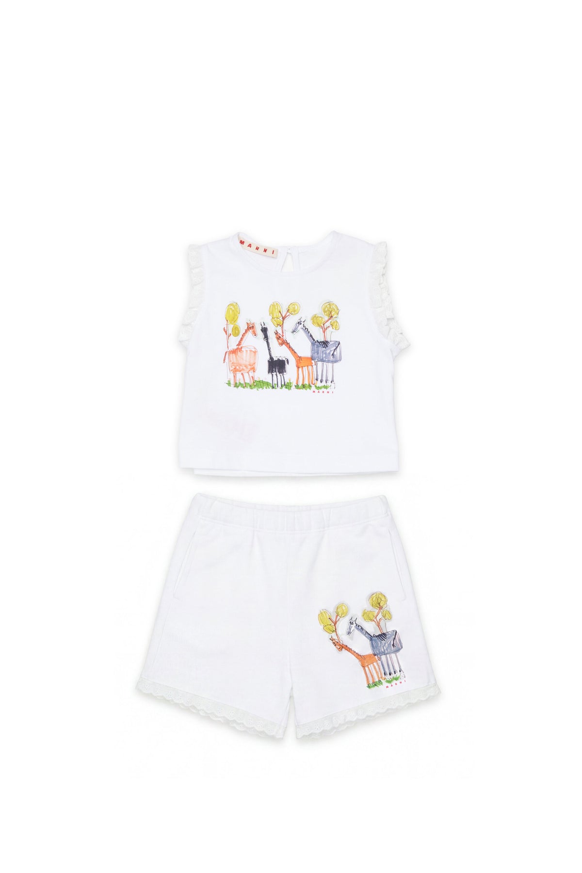 Set top e pantaloncini con pizzo