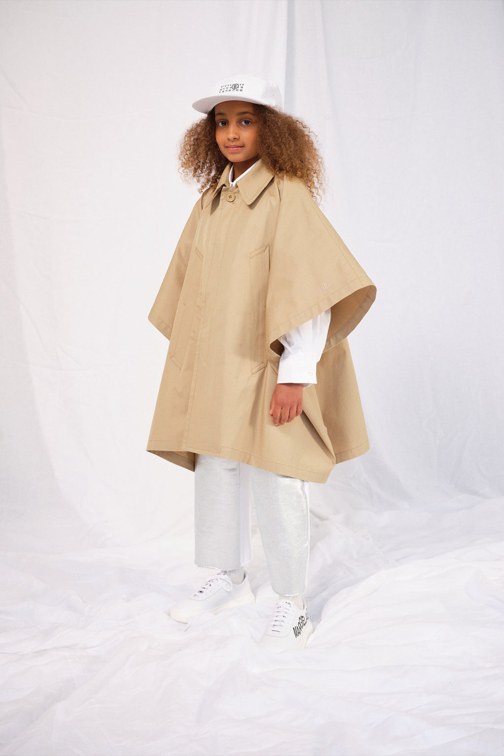 Poncho formale in twill