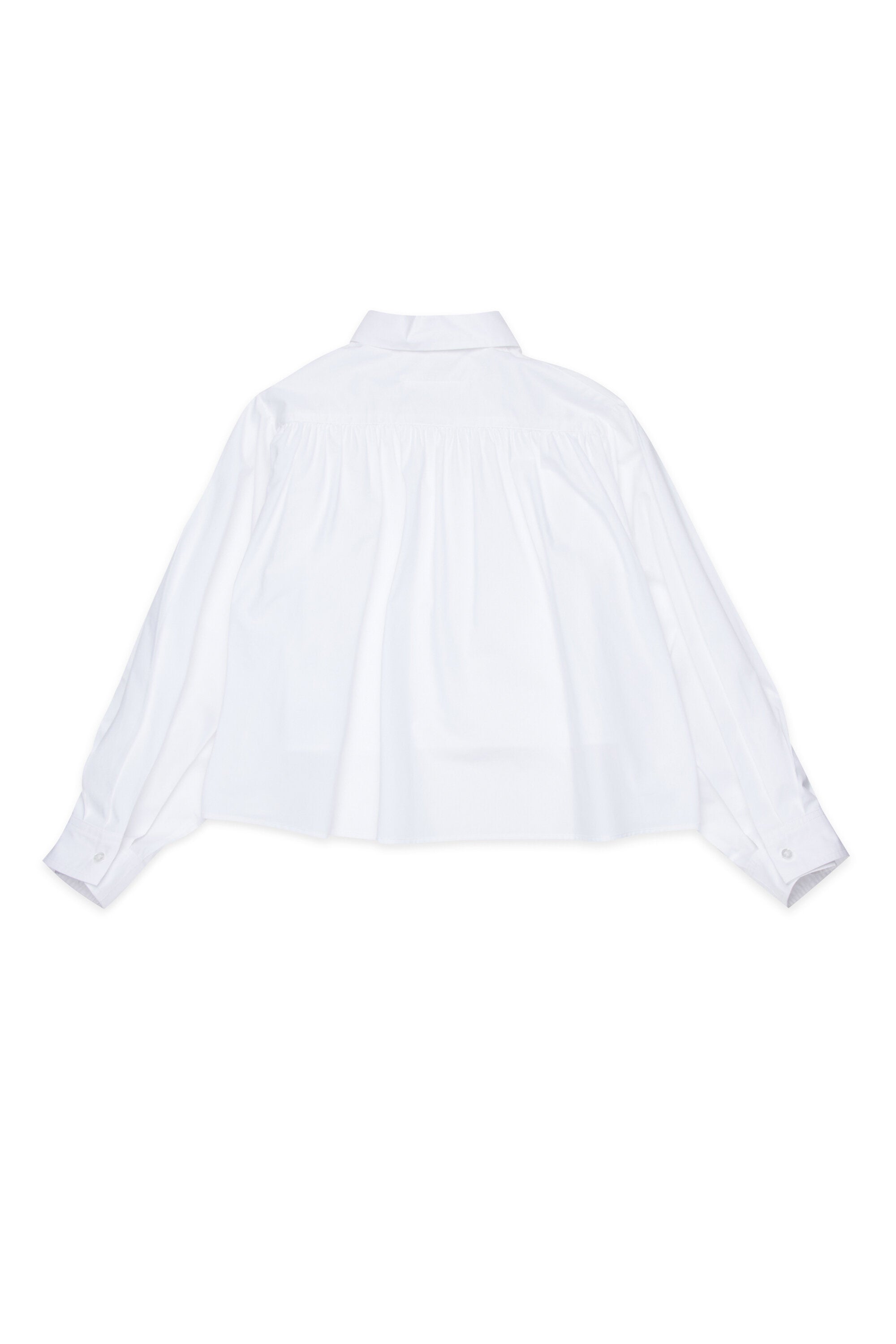Chemise courte en popeline avec plis dans le dos