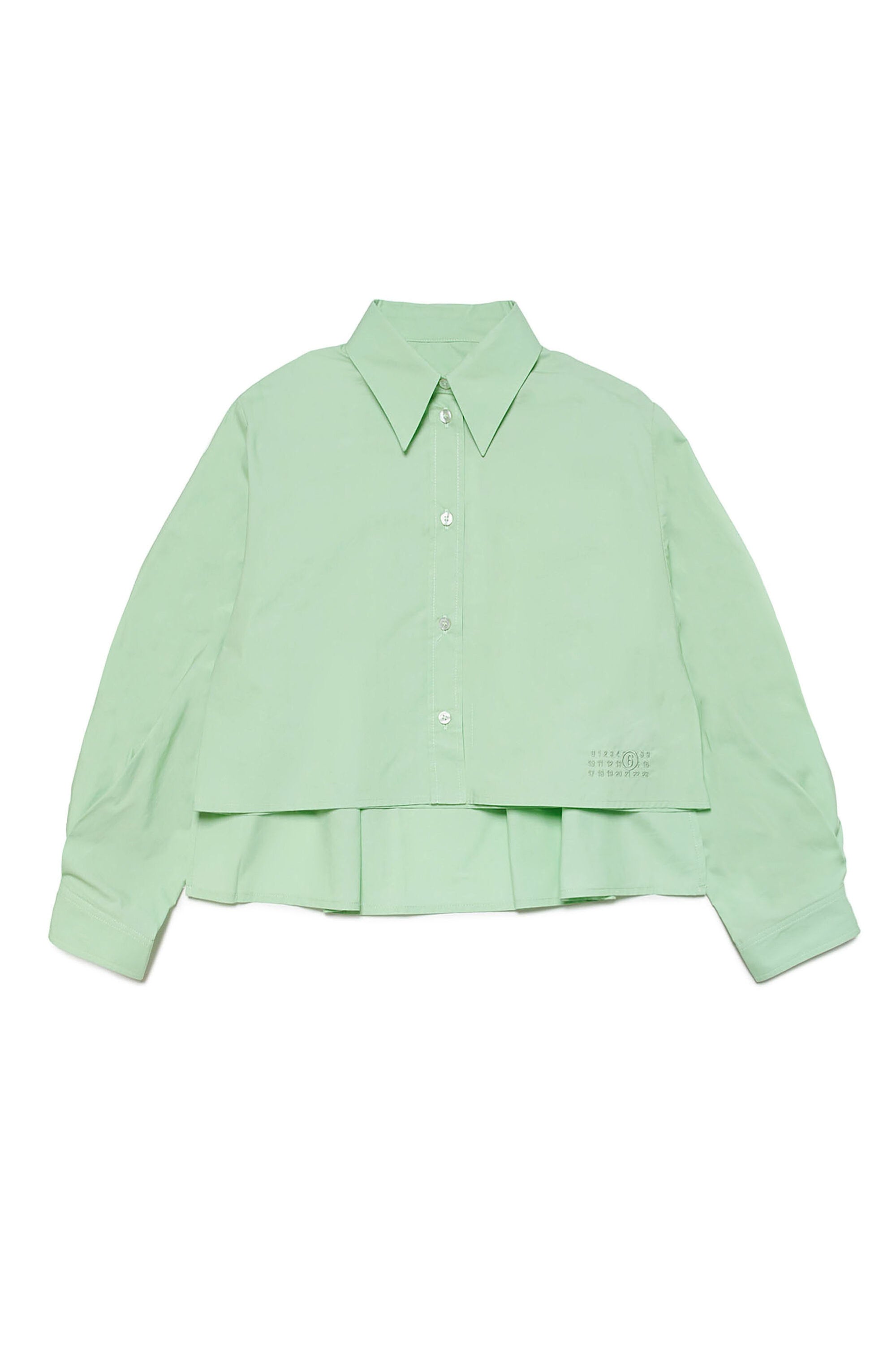 Cropped poplin shirt with pleated back