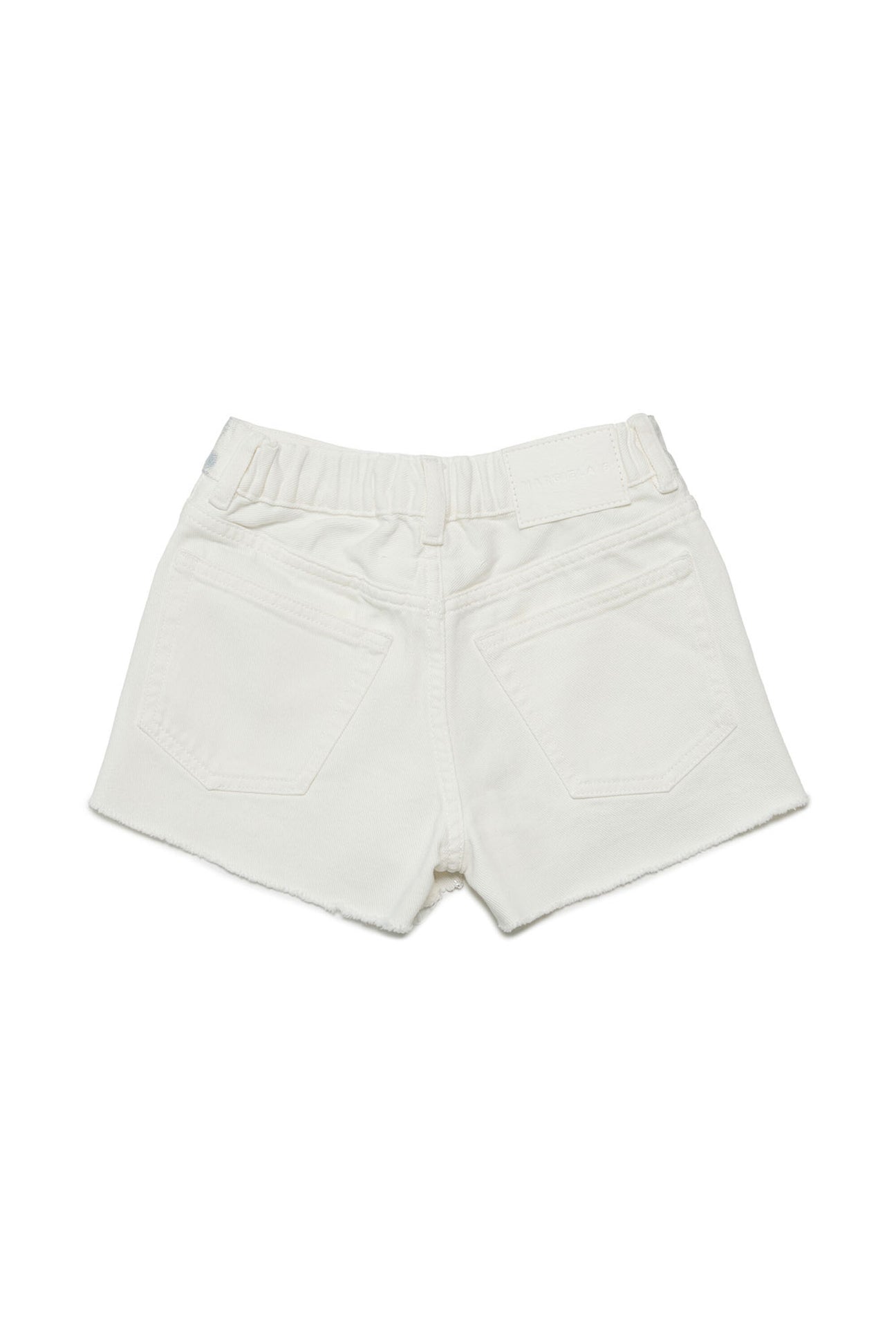 Shorts in denim bianco effetto metallizzato Shorts in denim bianco effetto metallizzato