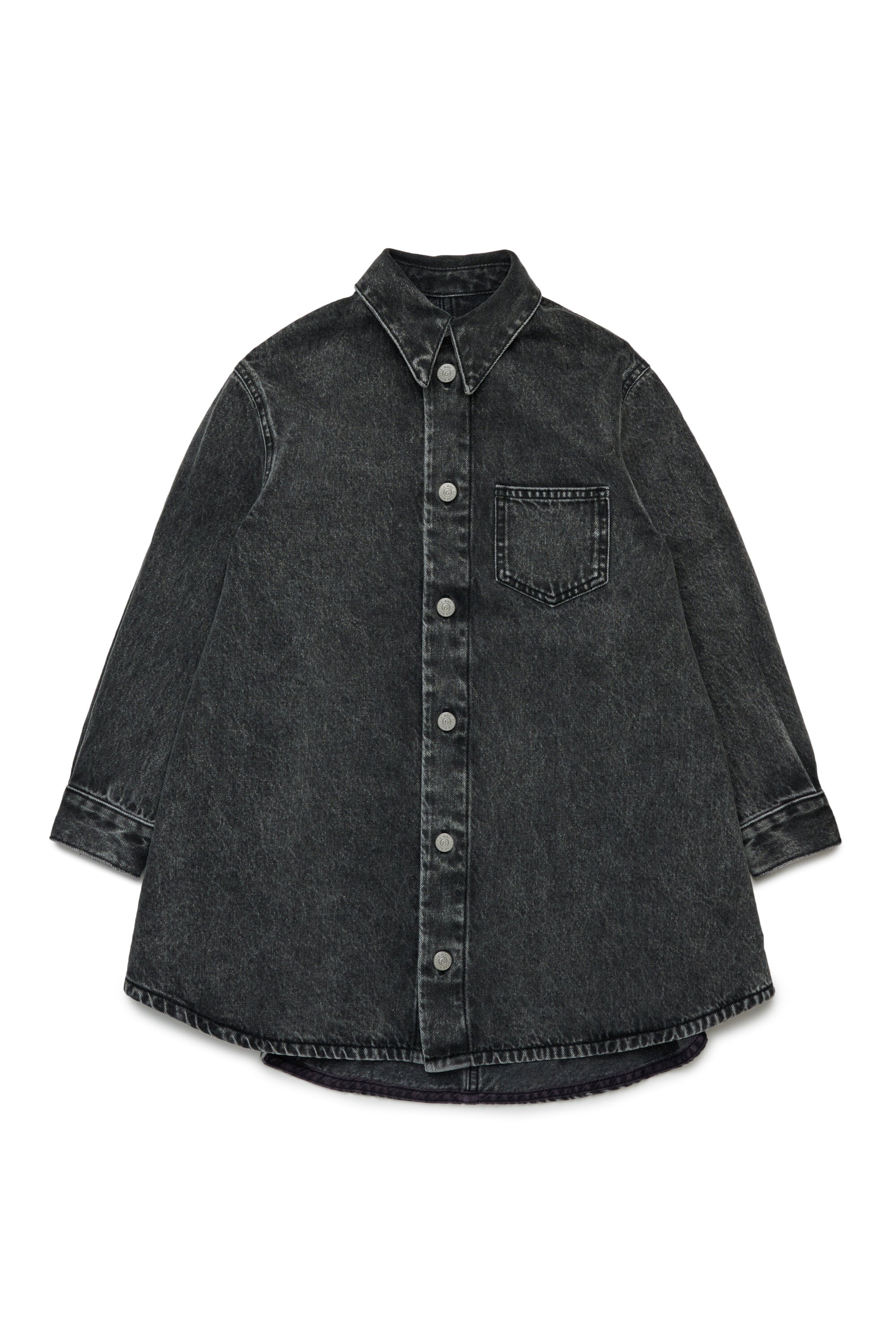 Abito maxi camicia in denim nero