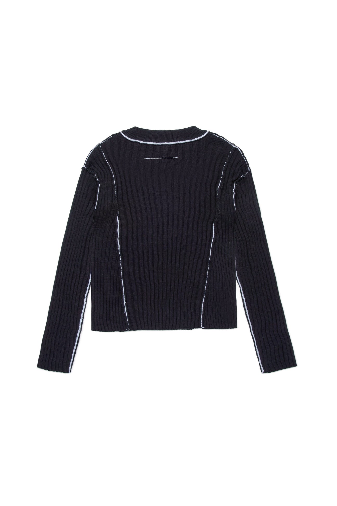 Ribbed pullover with contrasting seams Ribbed pullover with contrasting seams