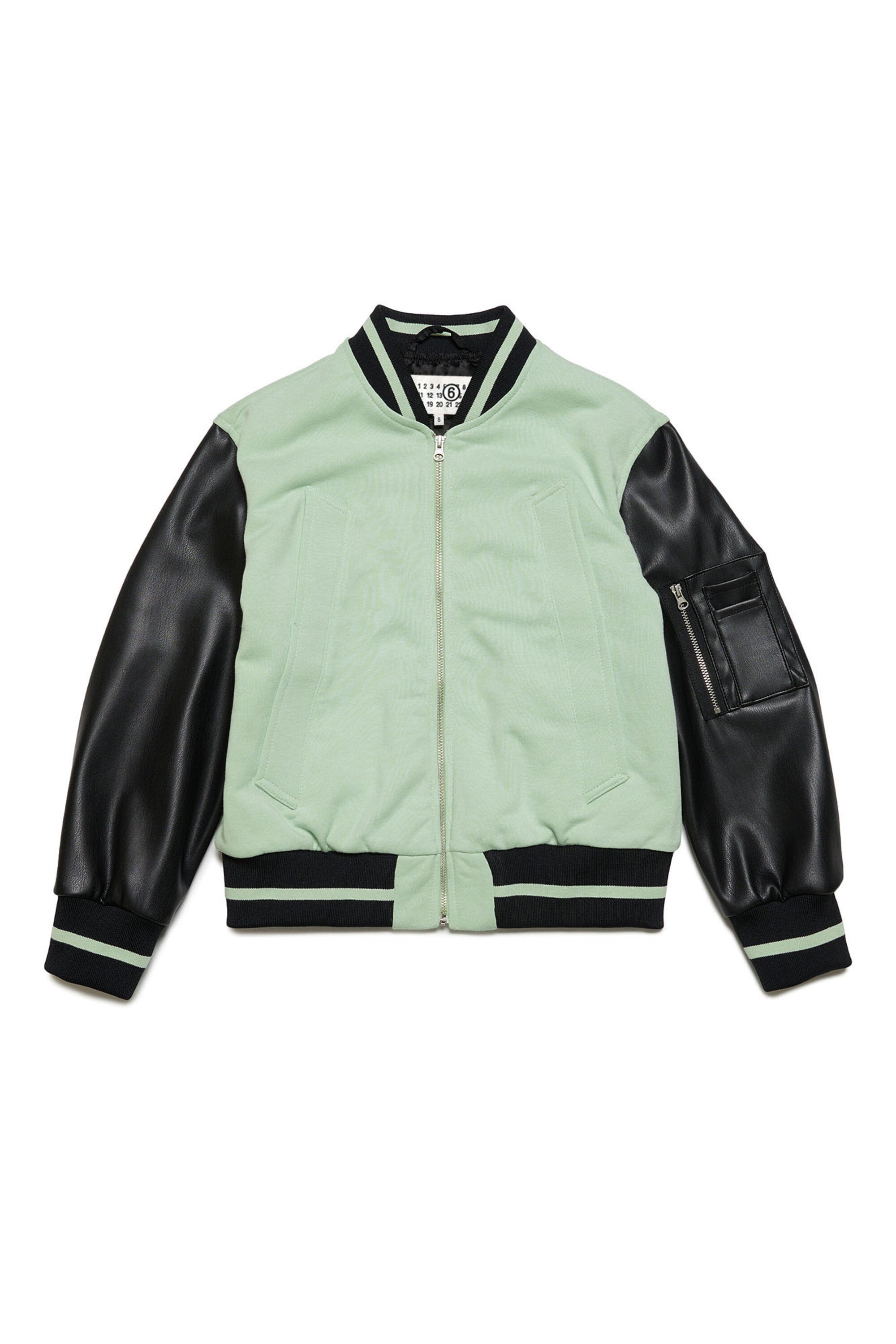Giacca bomber con maniche in similpelle