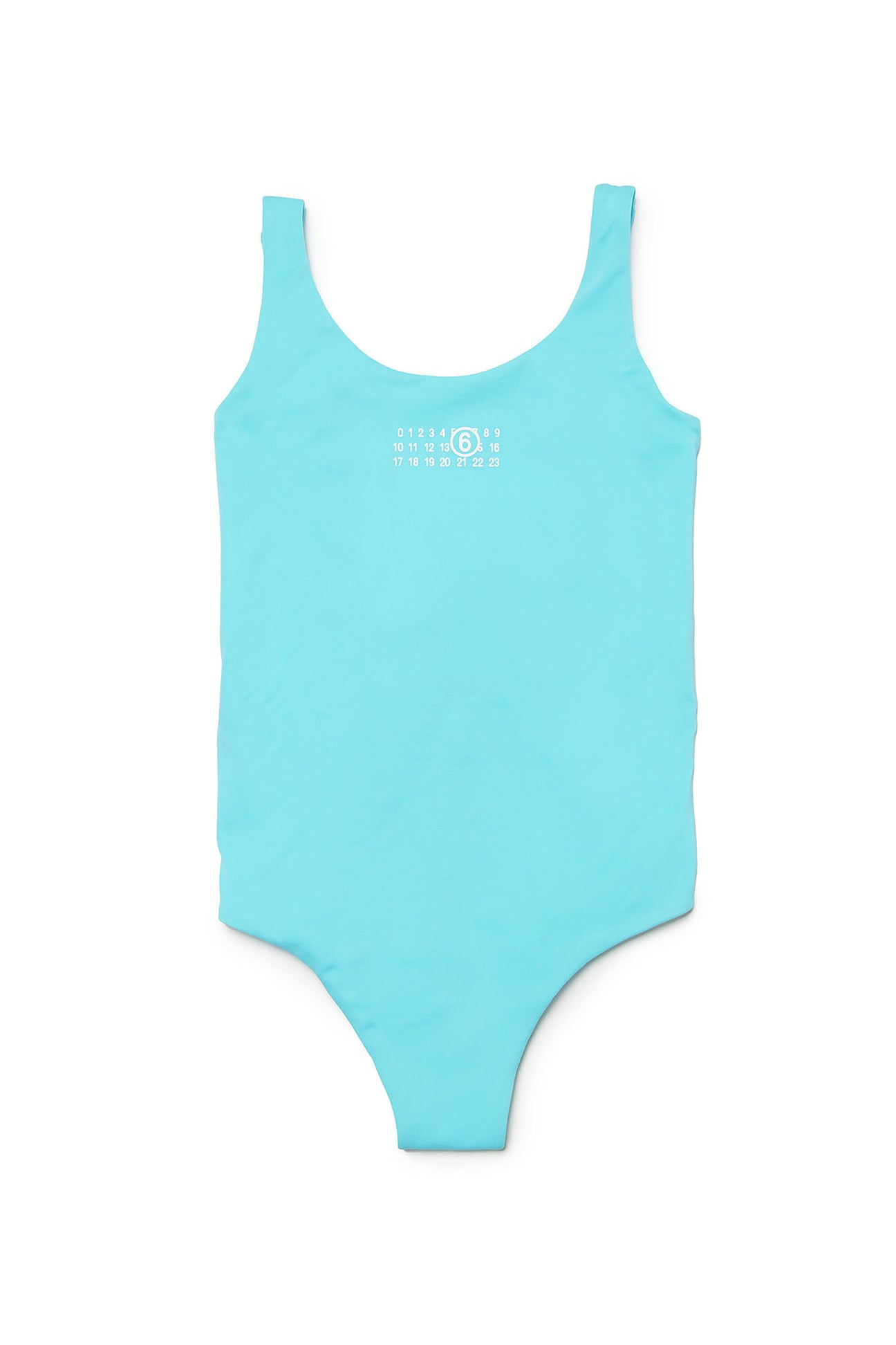 Lycra one-piece swimsuit with branded numeric logo 