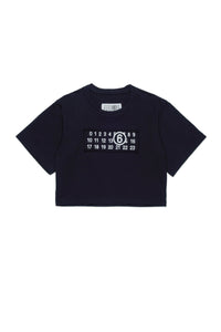 Cropped T-shirt branded with numeric logo