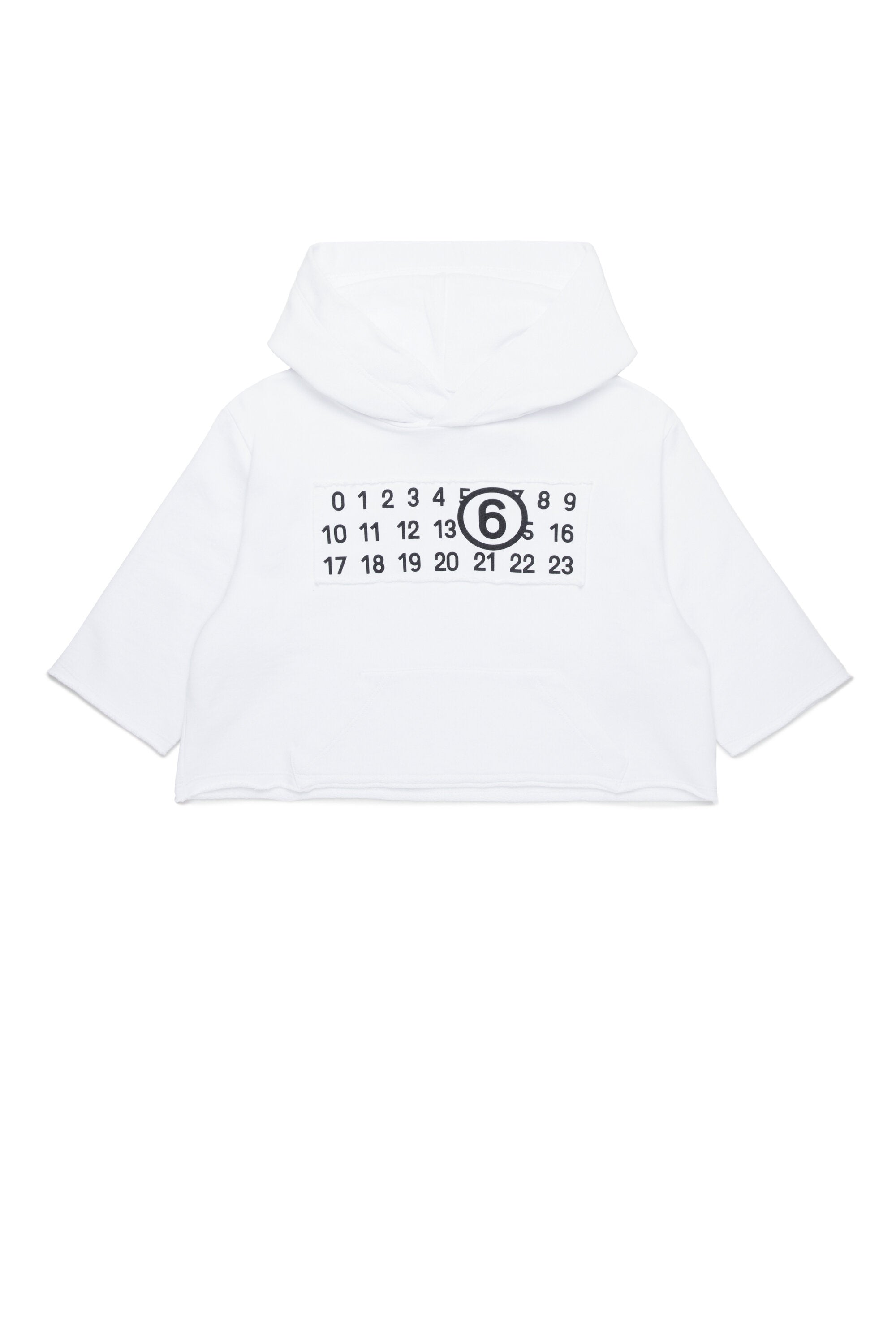 Cropped hooded sweatshirt with hood and numeric logo