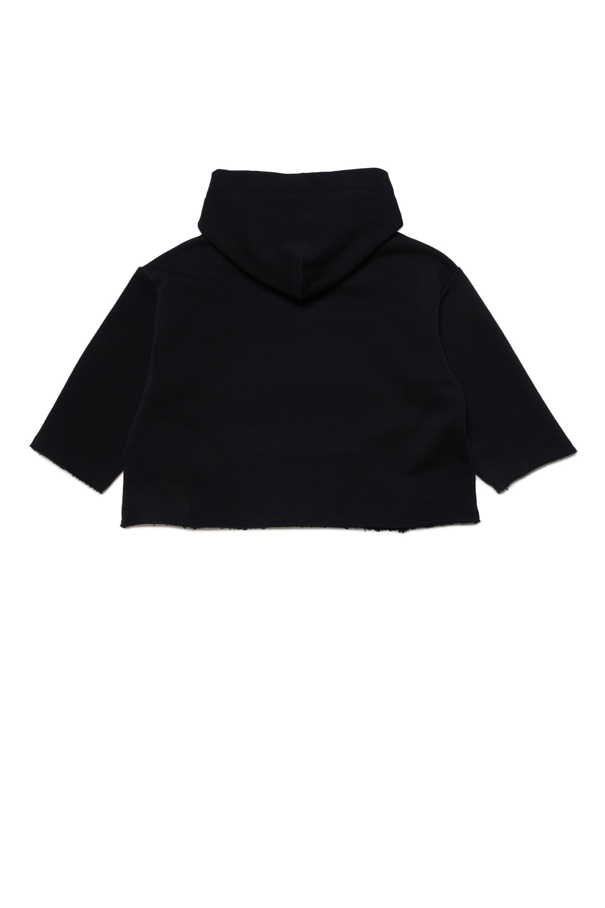 Cropped hooded sweatshirt with hood and numeric logo