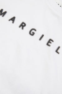 T-shirt asimmetrica con logo pixel effect