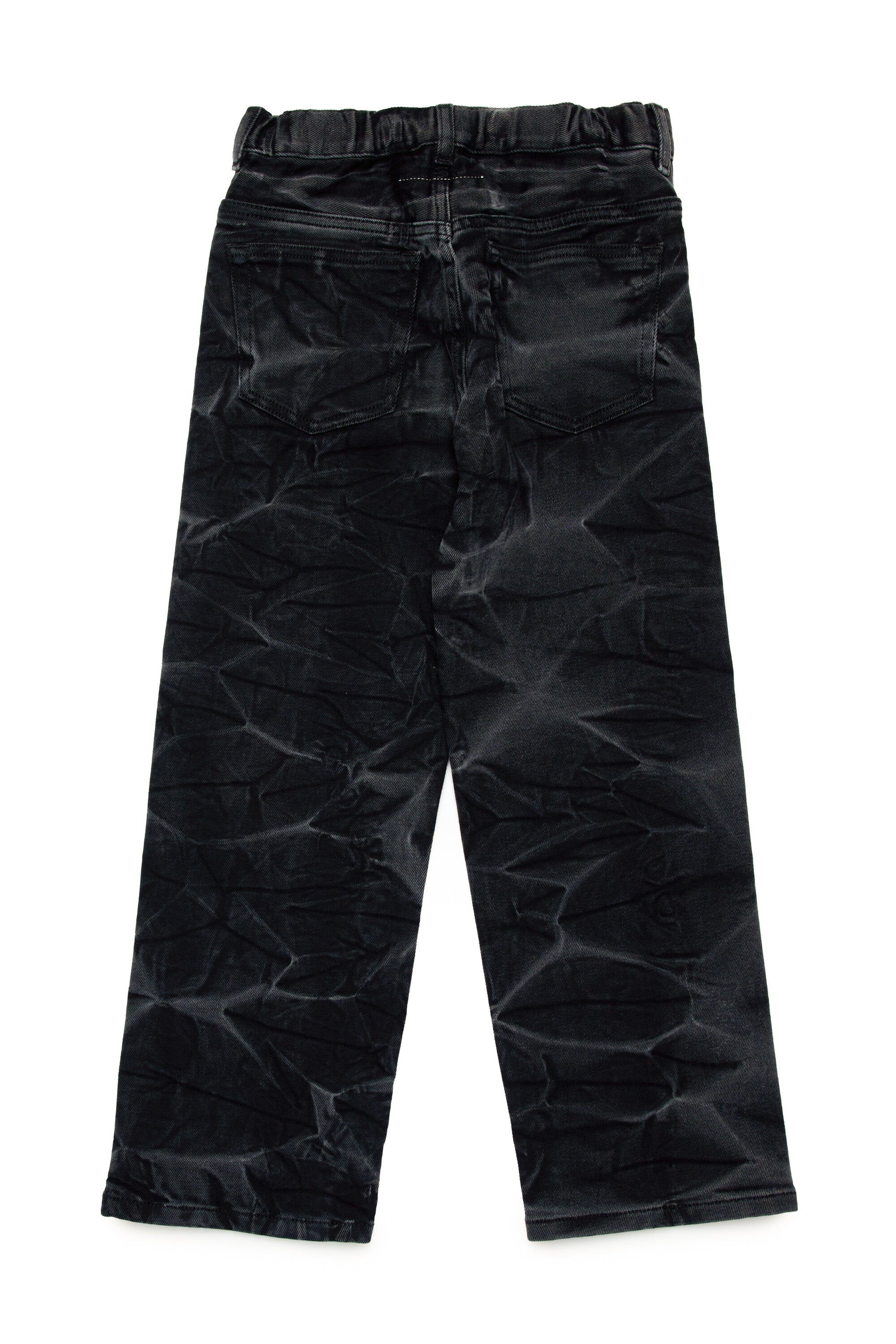 Black creased-effect jeans