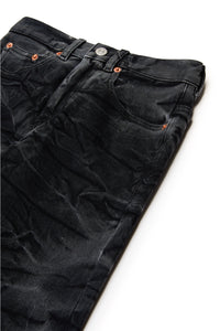 Black creased-effect jeans