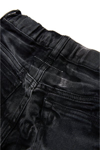 Black creased-effect jeans