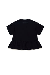 T-shirt with double flounce