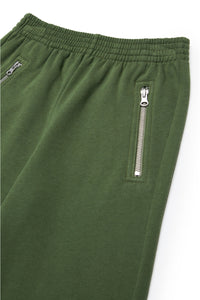 Fleece trousers with diagonal zips