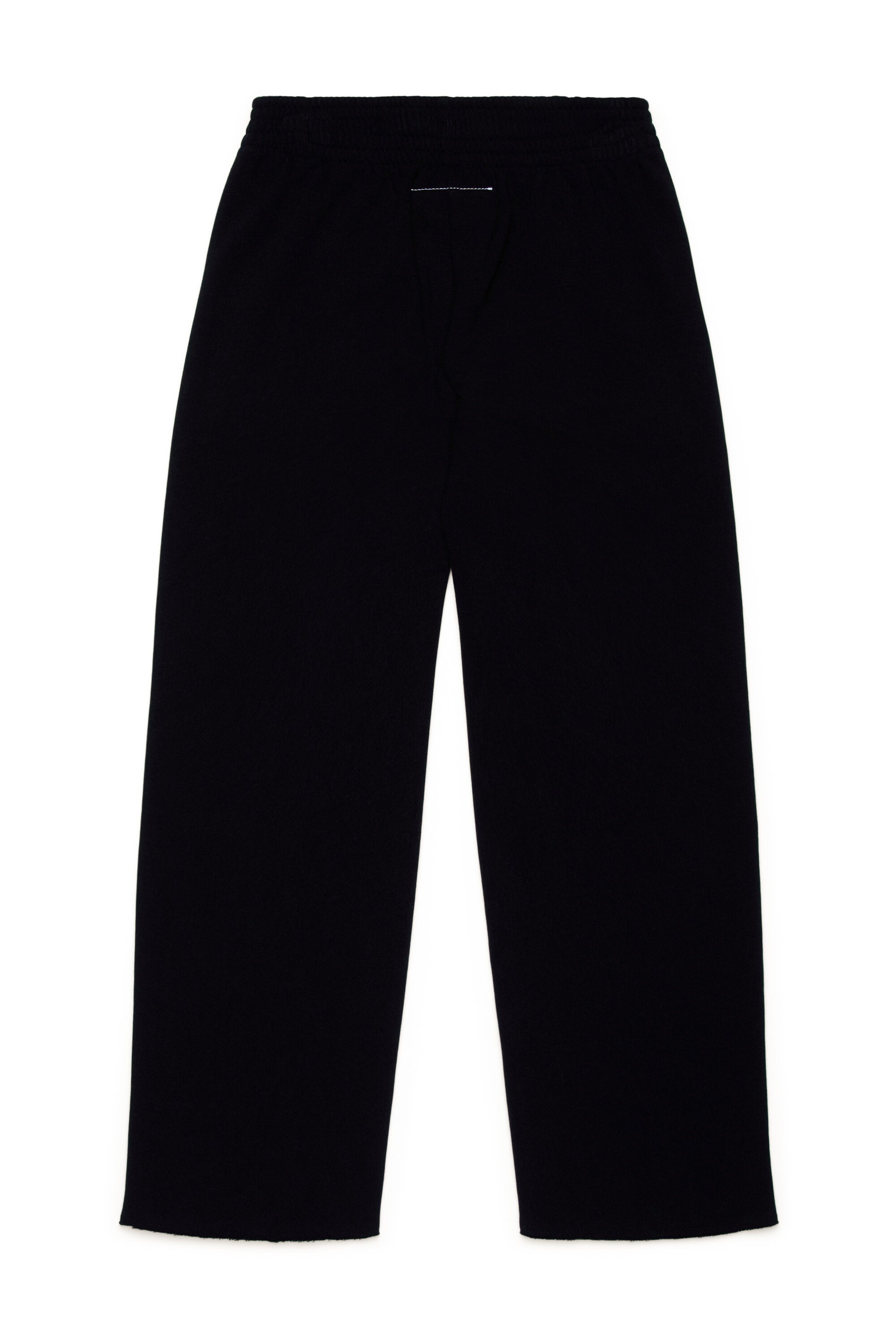 Fleece trousers with diagonal zips