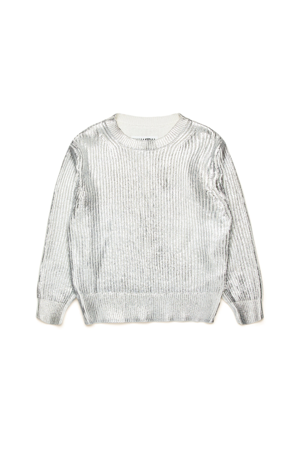 Ribbed pullover with mylar print