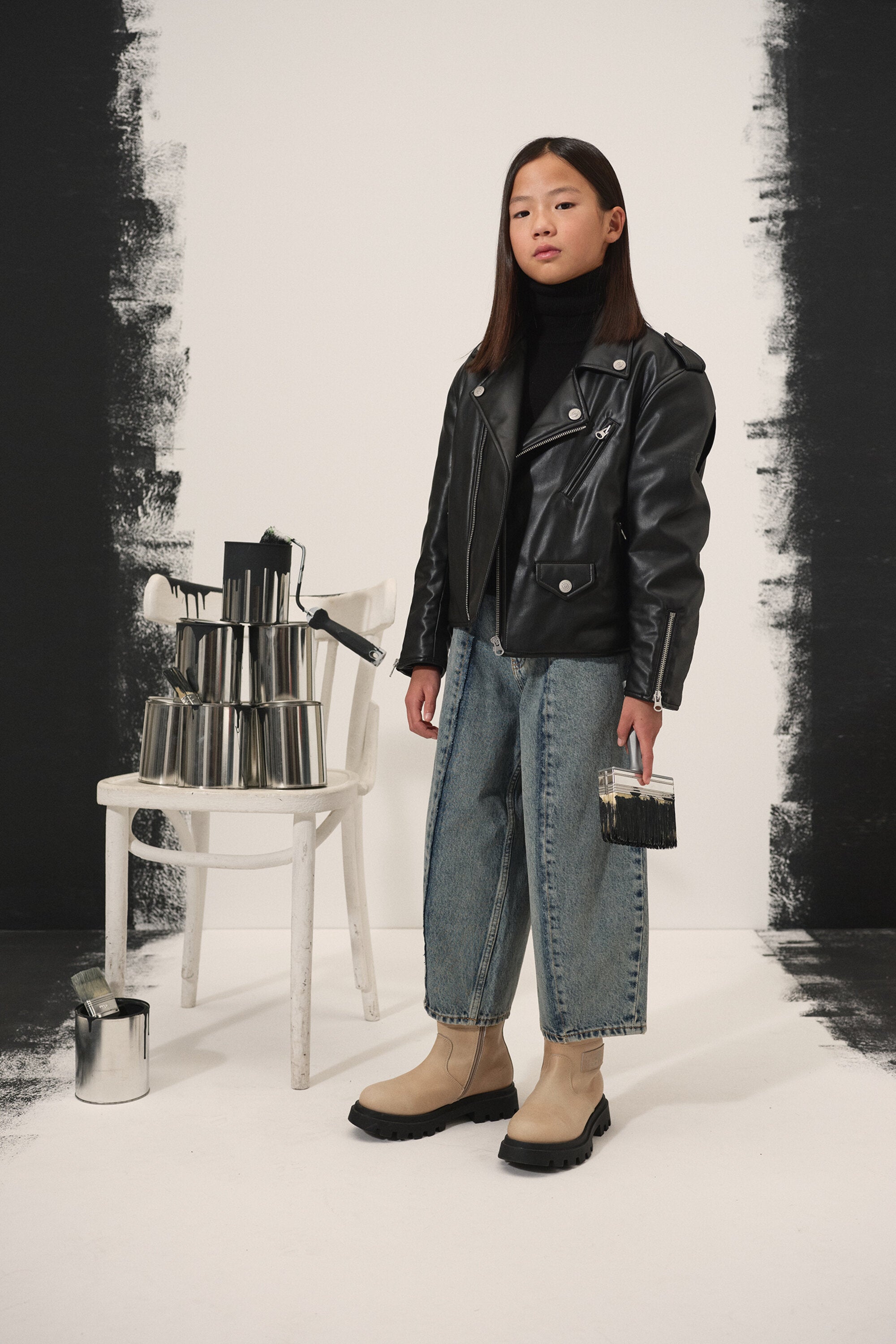 Jeans relaxed blu medio effetto palloncino