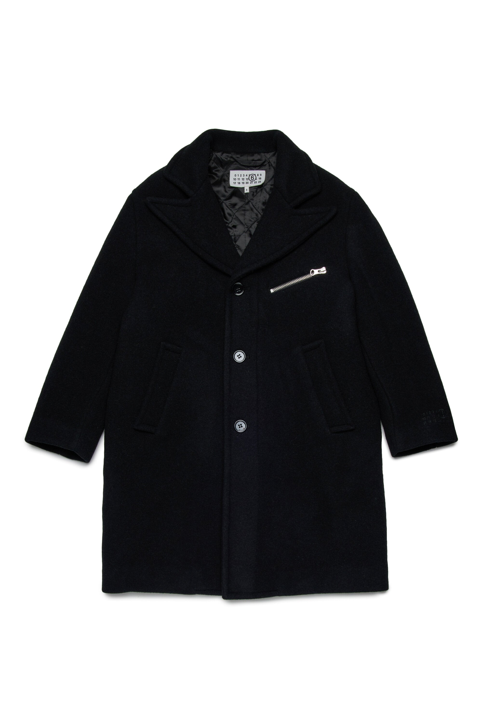 Abrigo largo de paño con cremallera