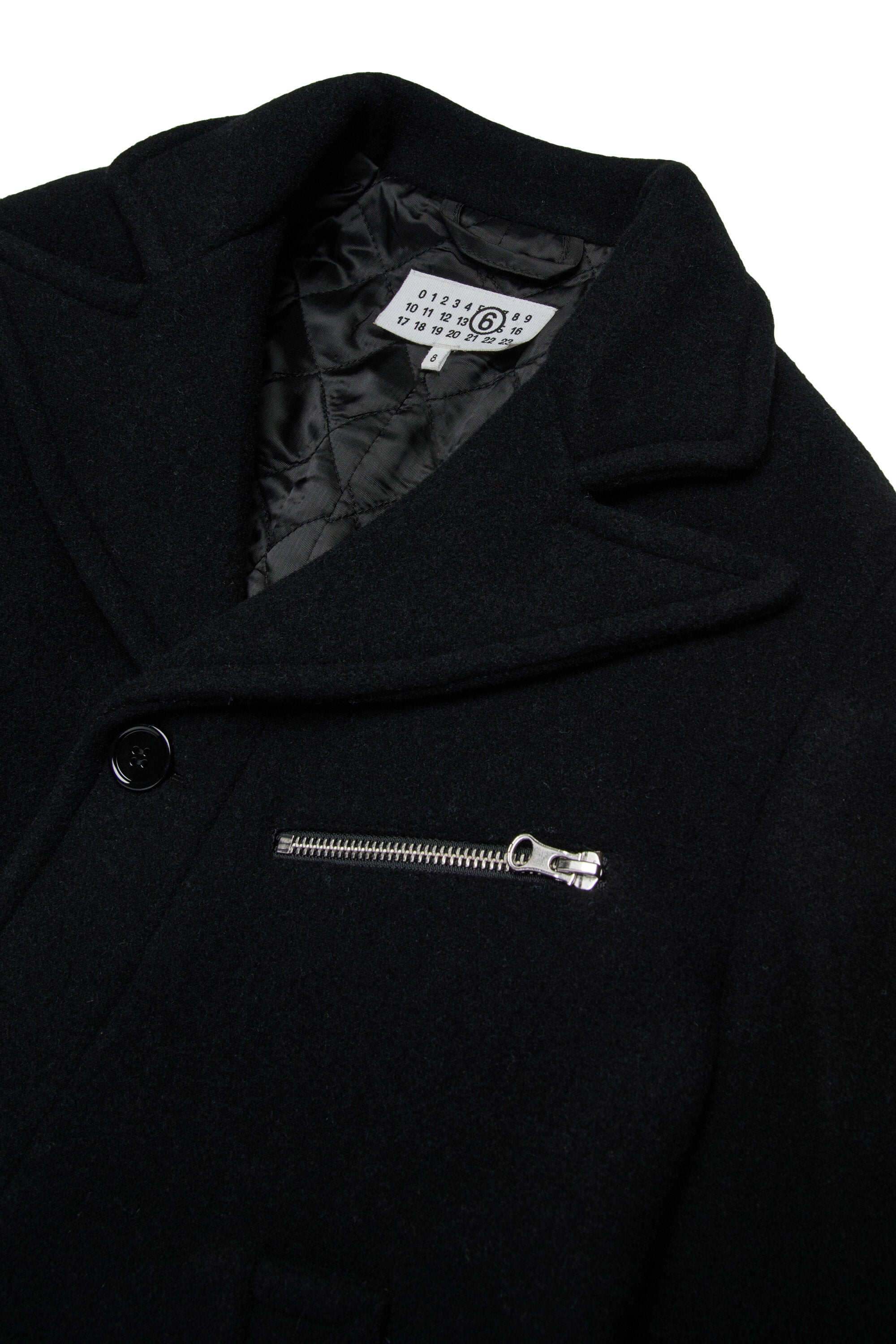 Abrigo largo de paño con cremallera