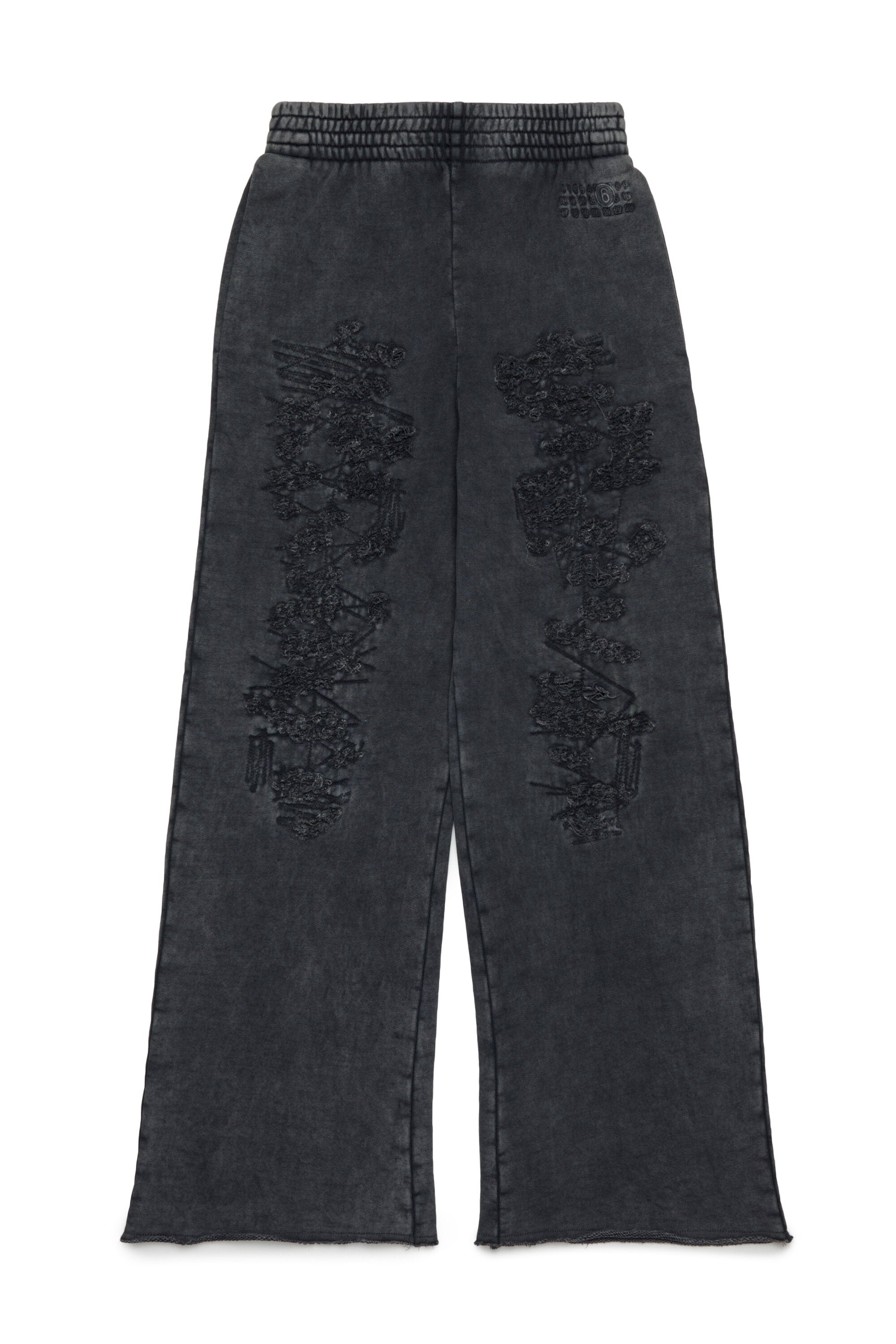 Pantaloni in felpa con rotture rammendate